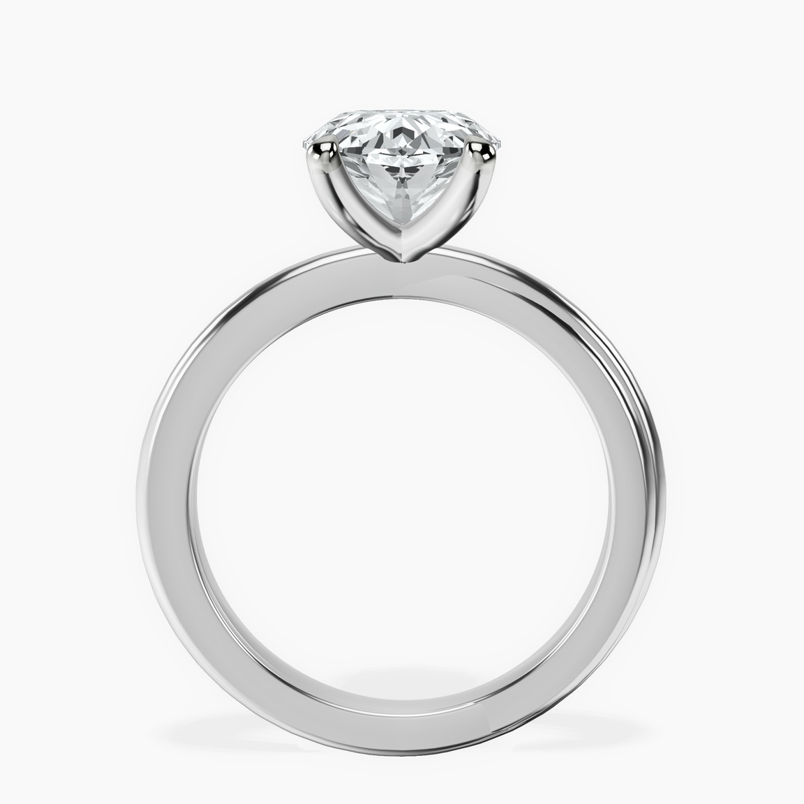 10kt White Gold Juniper Crossover Solitaire Lab Diamond Ring side right image one