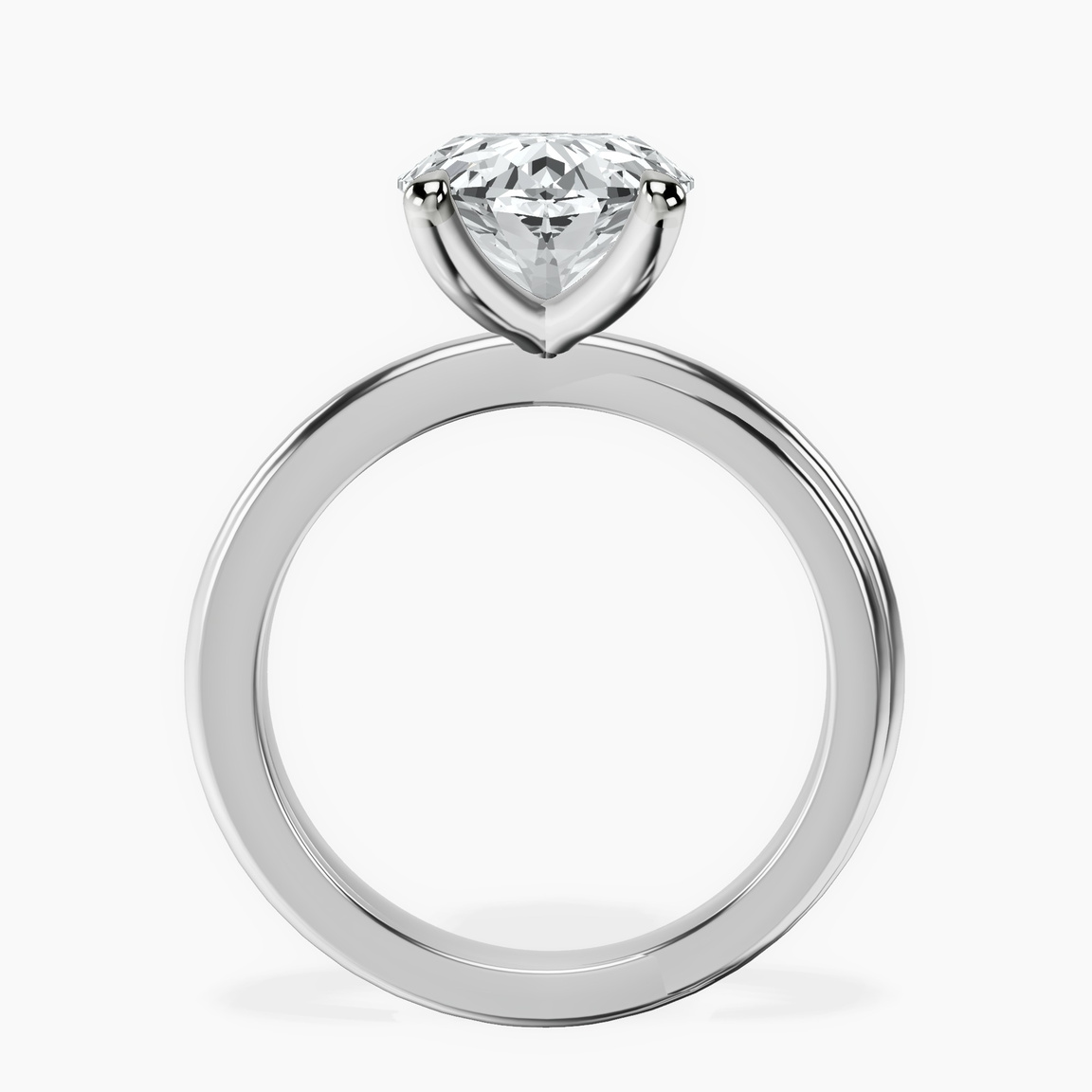 10kt White Gold Juniper Crossover Solitaire Lab Diamond Ring side right image one