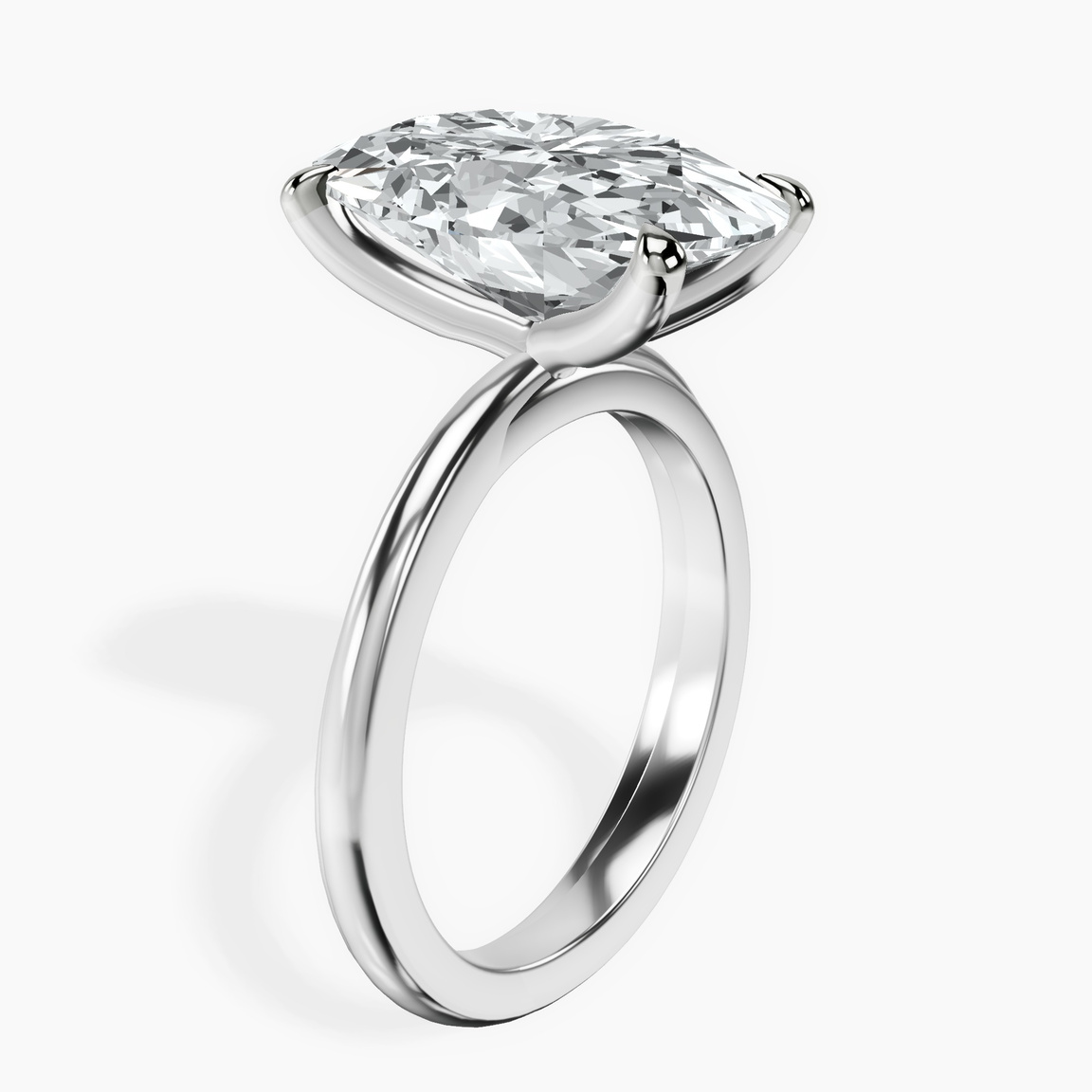 10kt White Gold Juniper Crossover Solitaire Lab Diamond Ring standing product image one