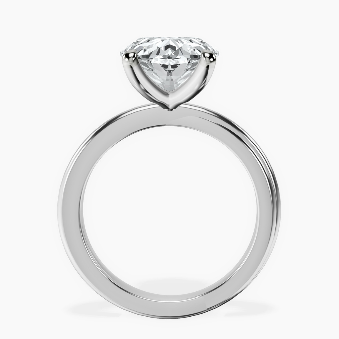 10kt White Gold Juniper Crossover Solitaire Lab Diamond Ring side right image one