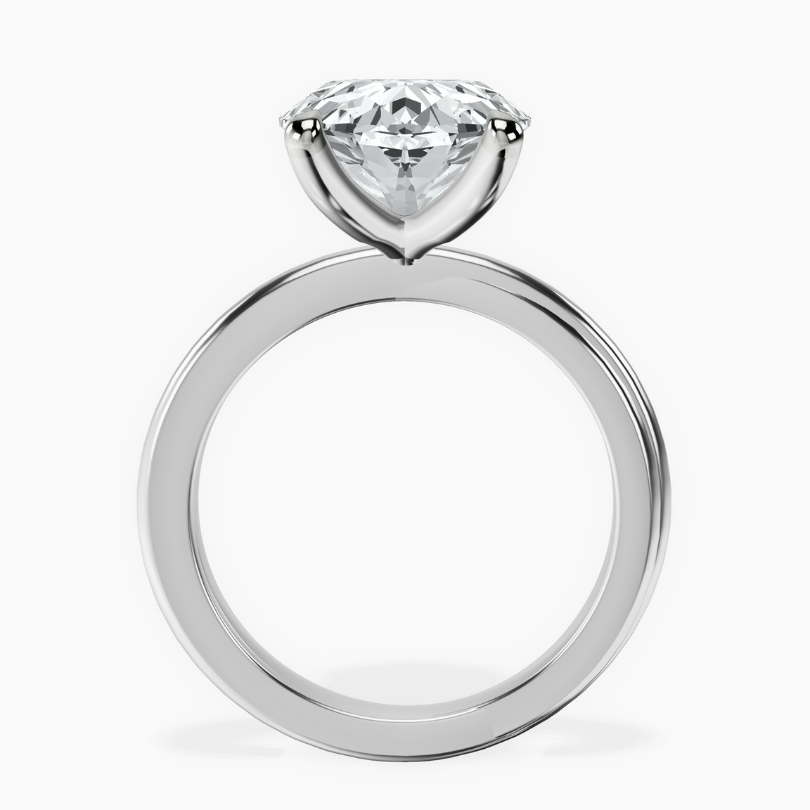 10kt White Gold Juniper Crossover Solitaire Lab Diamond Ring side right image one