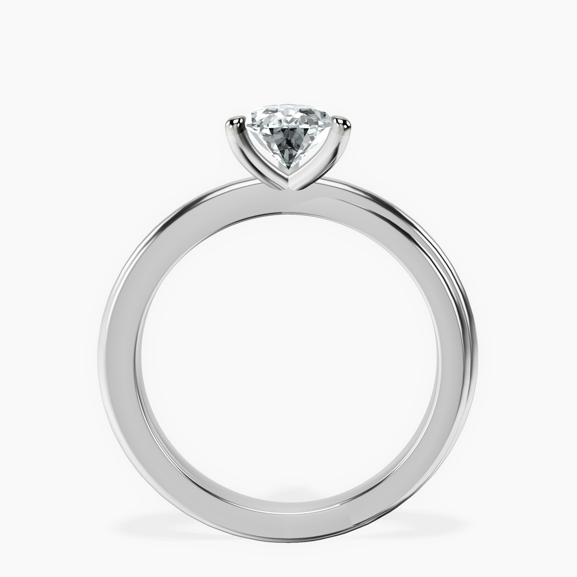10kt White Gold Juniper Crossover Solitaire Lab Diamond Ring side right image one