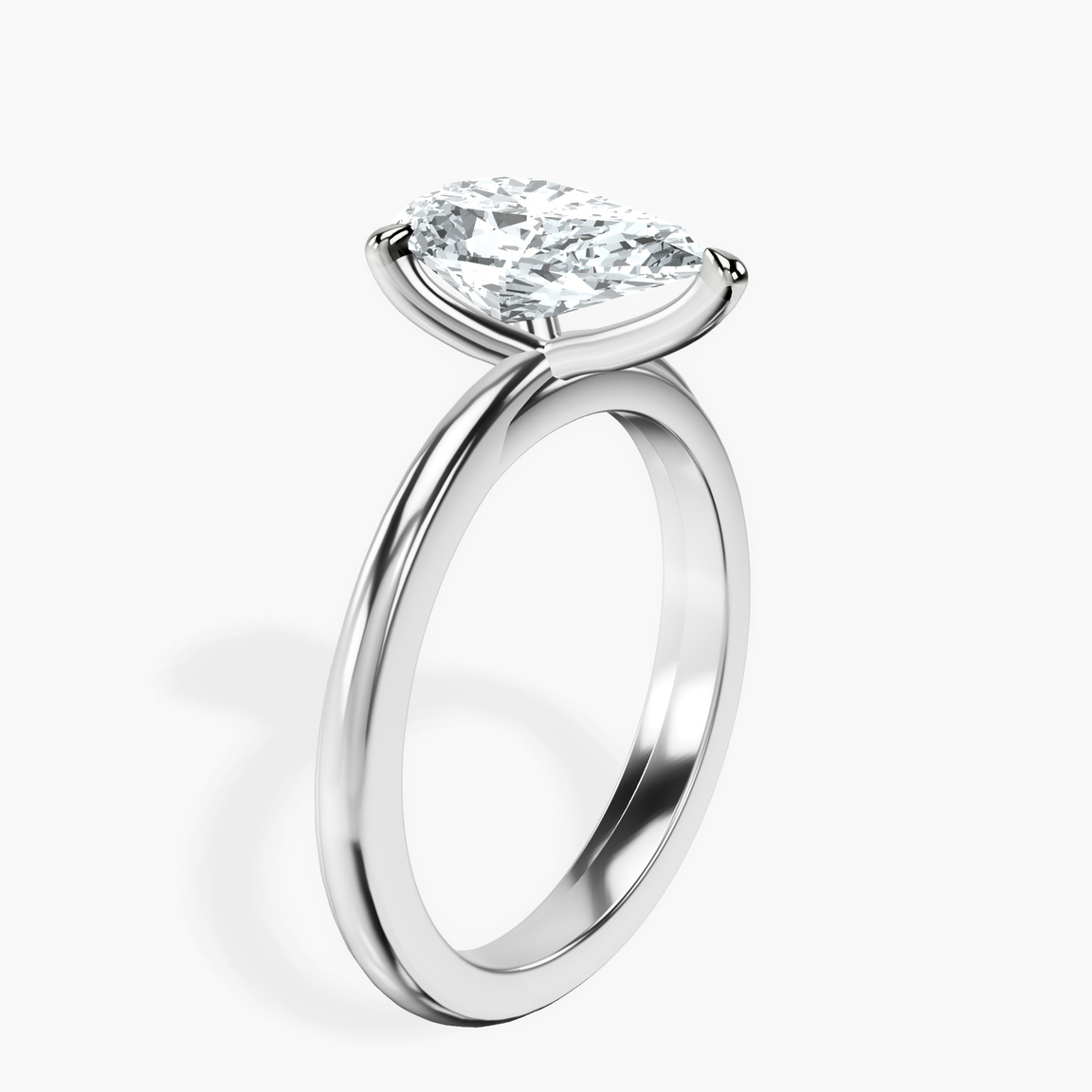9ct White Gold Juniper Crossover Solitaire Lab Diamond Ring standing product image one