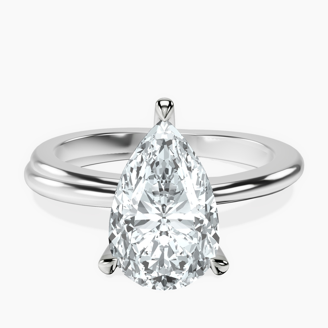 14kt White Gold Juniper Crossover Solitaire Lab Diamond Ring front image