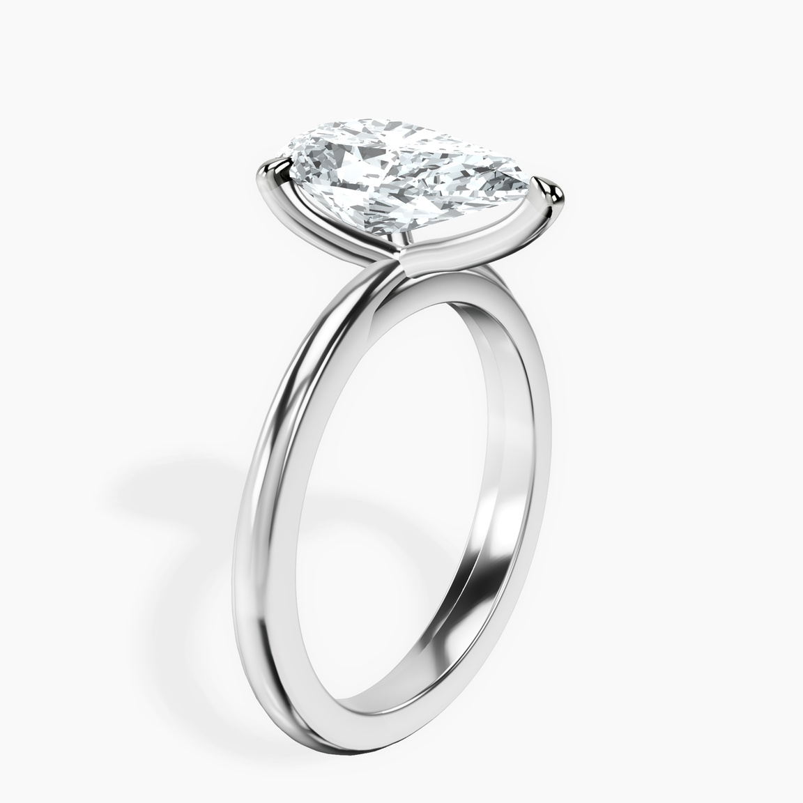 14kt White Gold Juniper Crossover Solitaire Lab Diamond Ring standing product image one