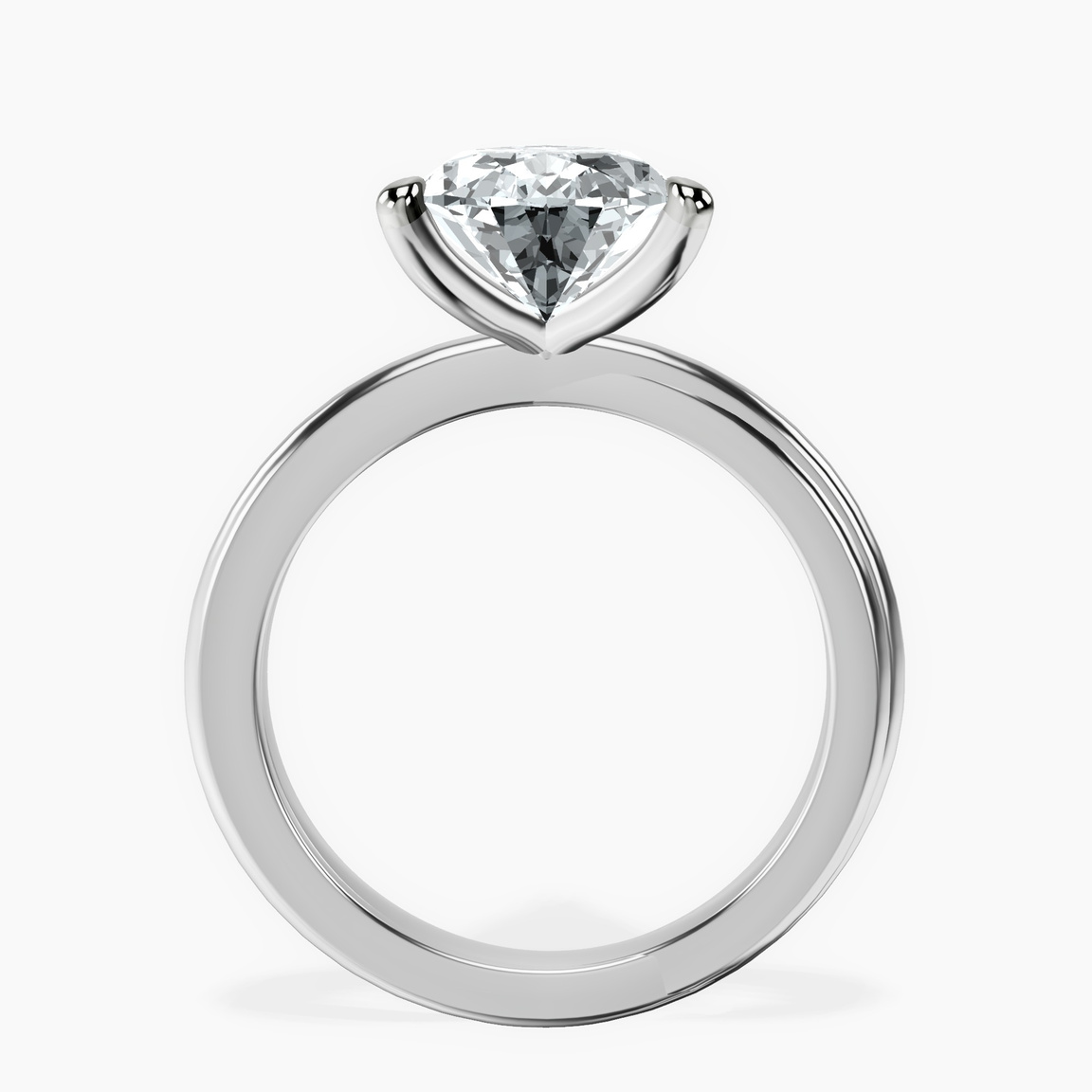 10kt White Gold Juniper Crossover Solitaire Lab Diamond Ring side right image one