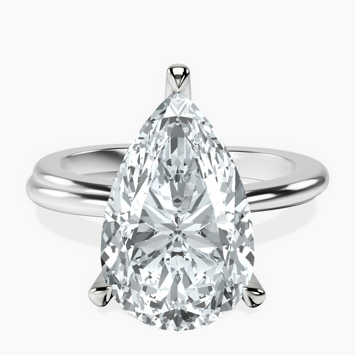 10kt White Gold Juniper Crossover Solitaire Lab Diamond Ring front image