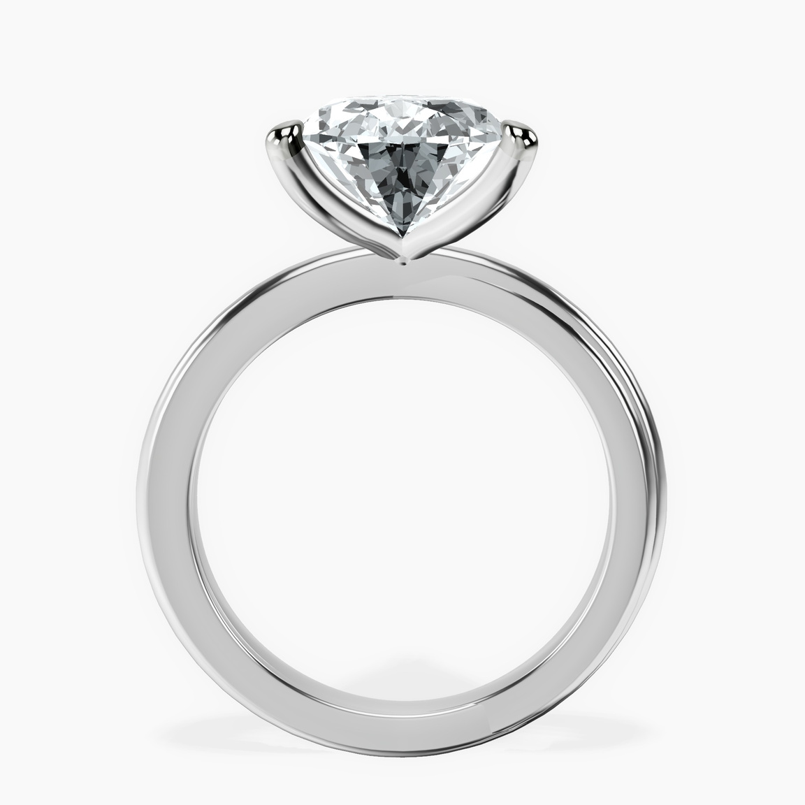 14kt White Gold Juniper Crossover Solitaire Lab Diamond Ring side right image one