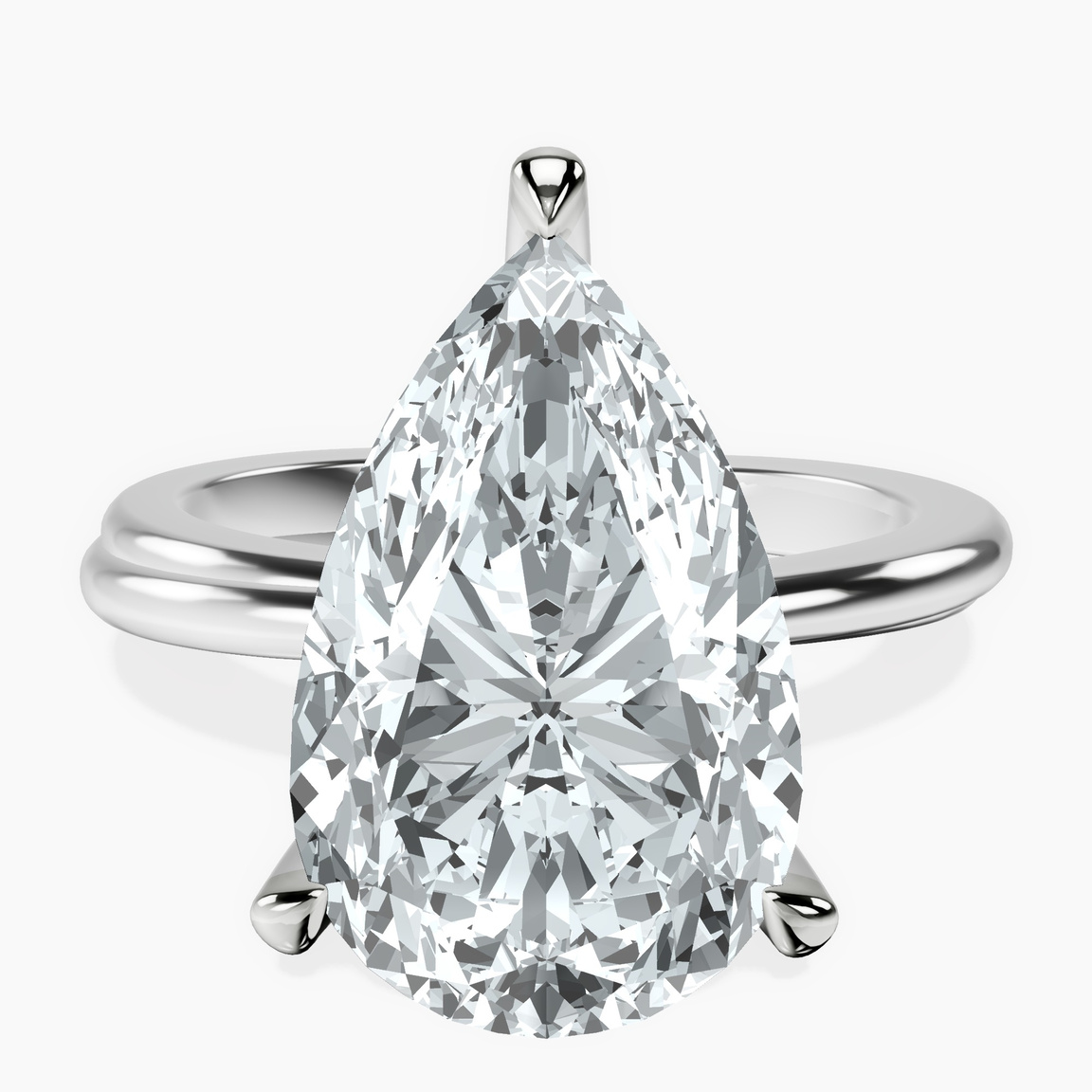 10kt White Gold Juniper Crossover Solitaire Lab Diamond Ring front image