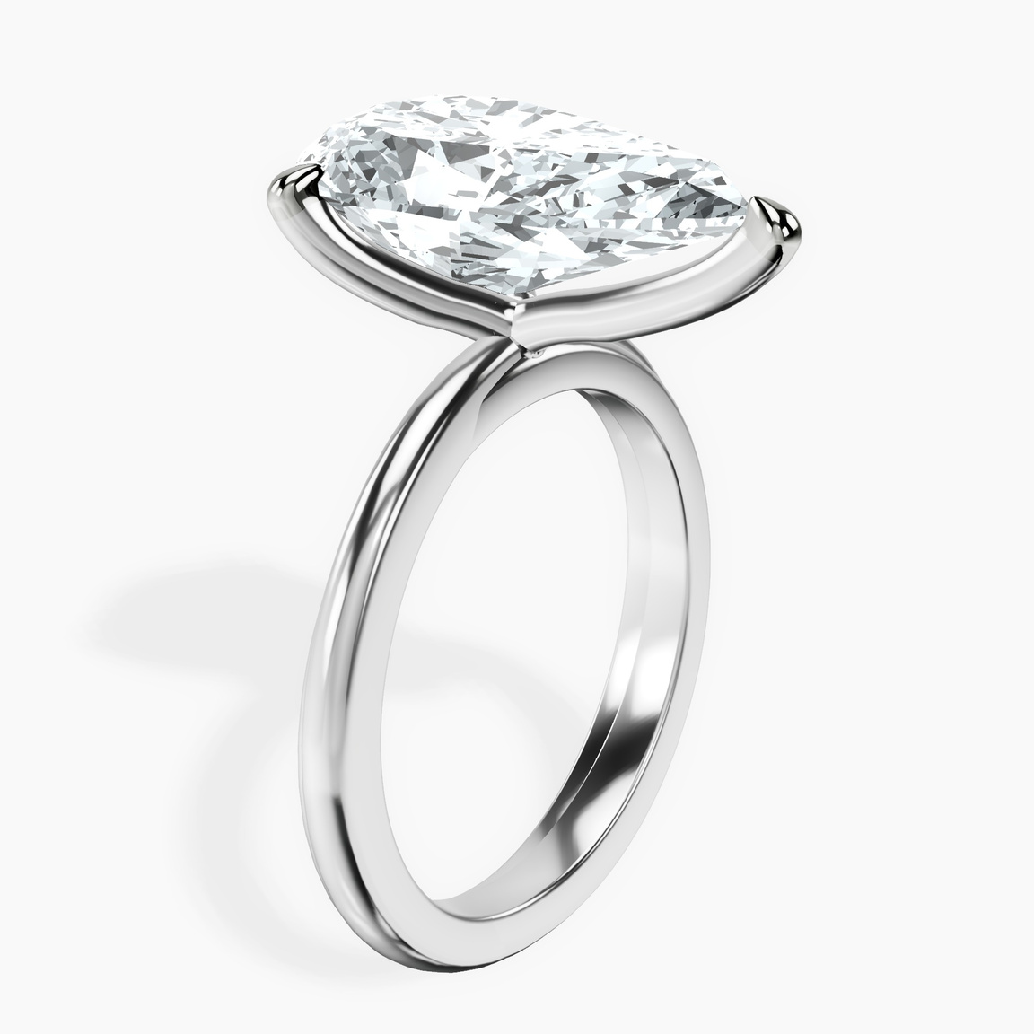 10kt White Gold Juniper Crossover Solitaire Lab Diamond Ring standing product image one