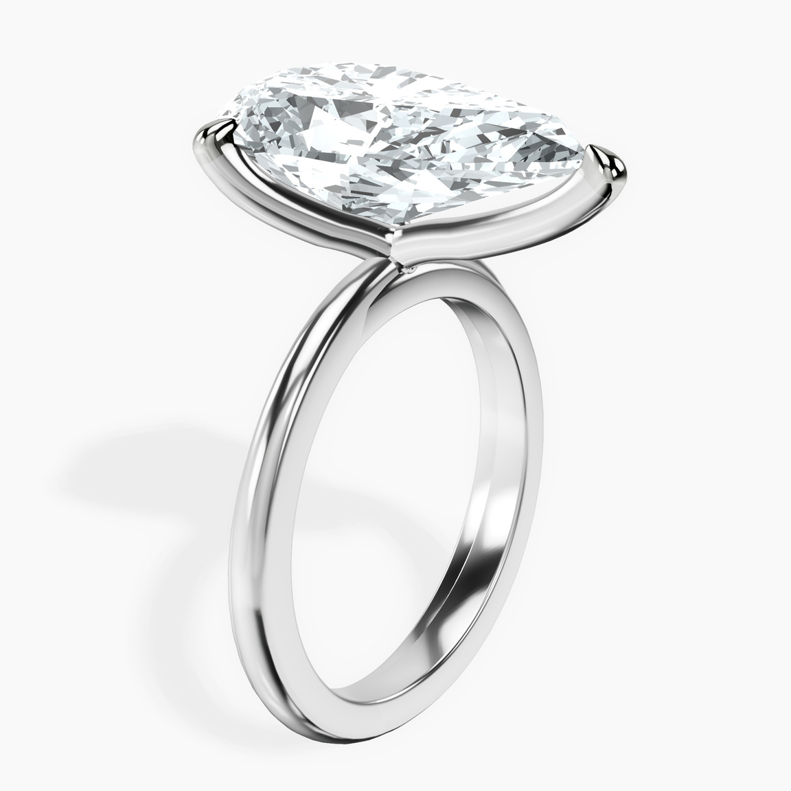 10kt White Gold Juniper Crossover Solitaire Lab Diamond Ring standing product image one
