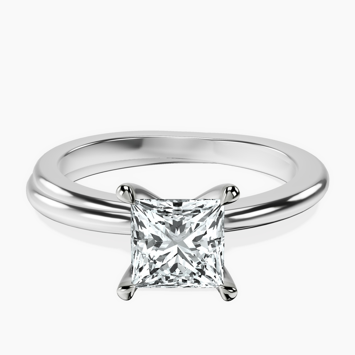 10kt White Gold Juniper Crossover Solitaire Lab Diamond Ring front image