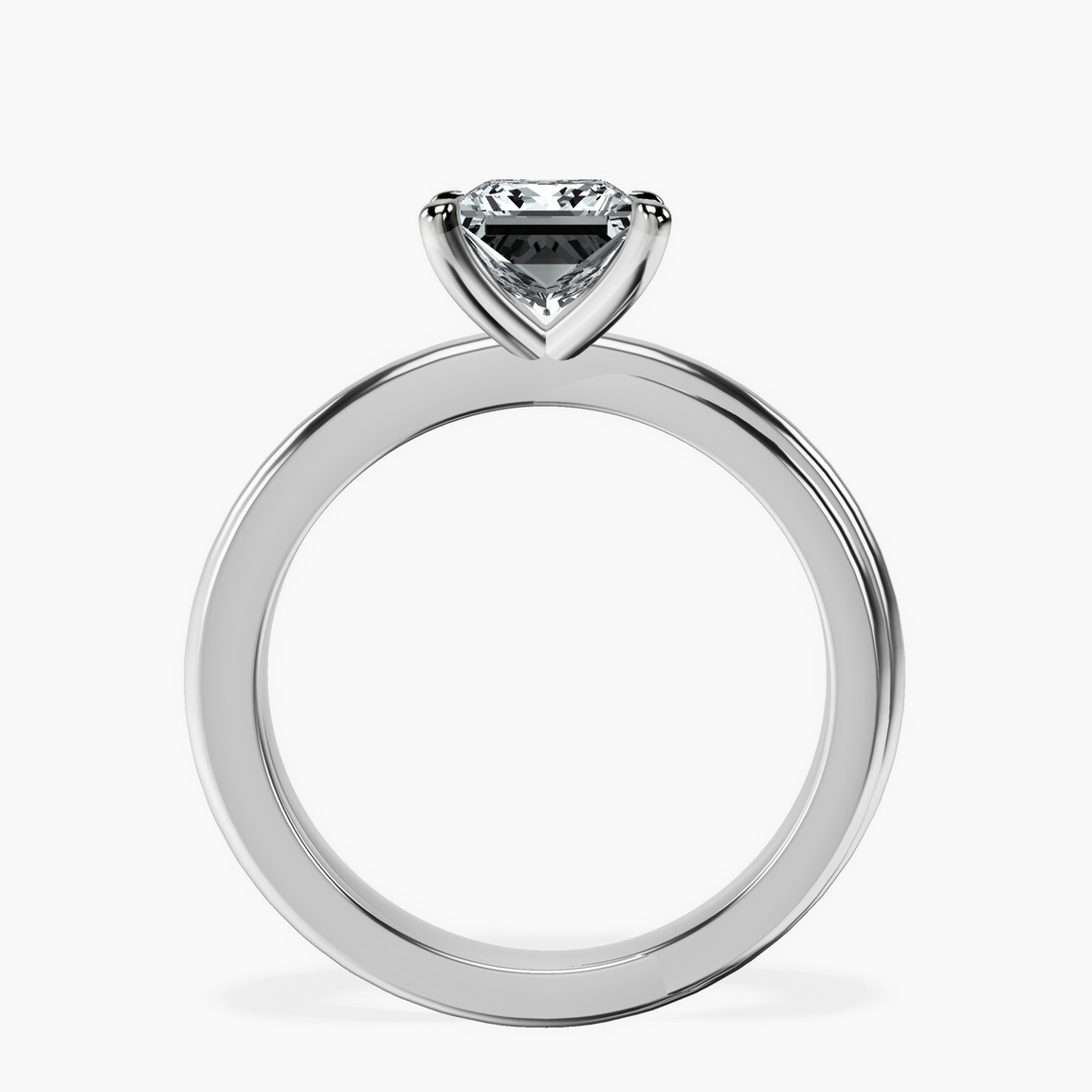 10kt White Gold Juniper Crossover Solitaire Lab Diamond Ring side right image one