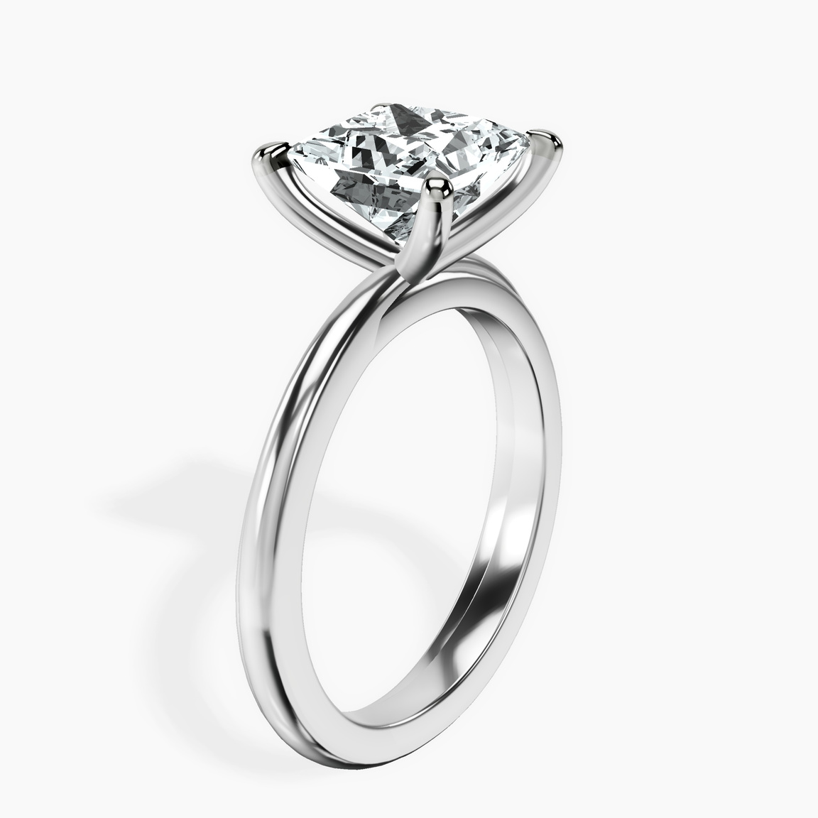 10kt White Gold Juniper Crossover Solitaire Lab Diamond Ring standing product image one