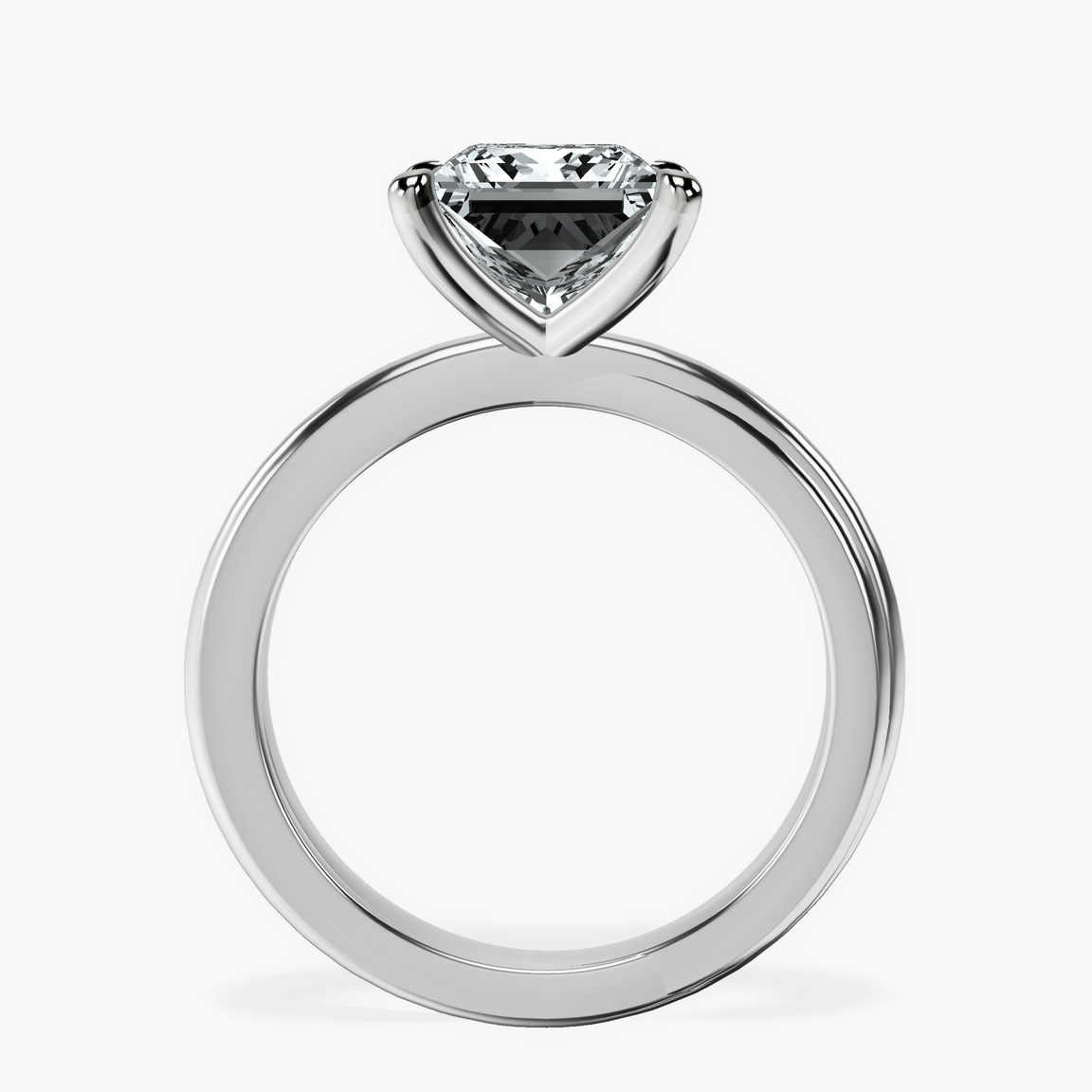 10kt White Gold Juniper Crossover Solitaire Lab Diamond Ring side right image one