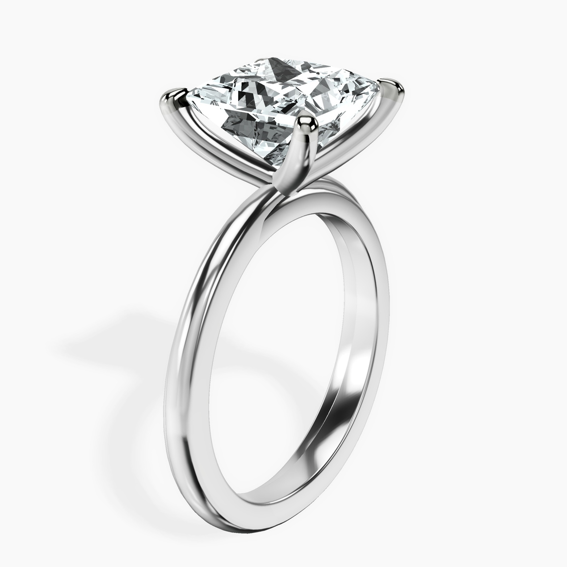 10kt White Gold Juniper Crossover Solitaire Lab Diamond Ring standing product image one