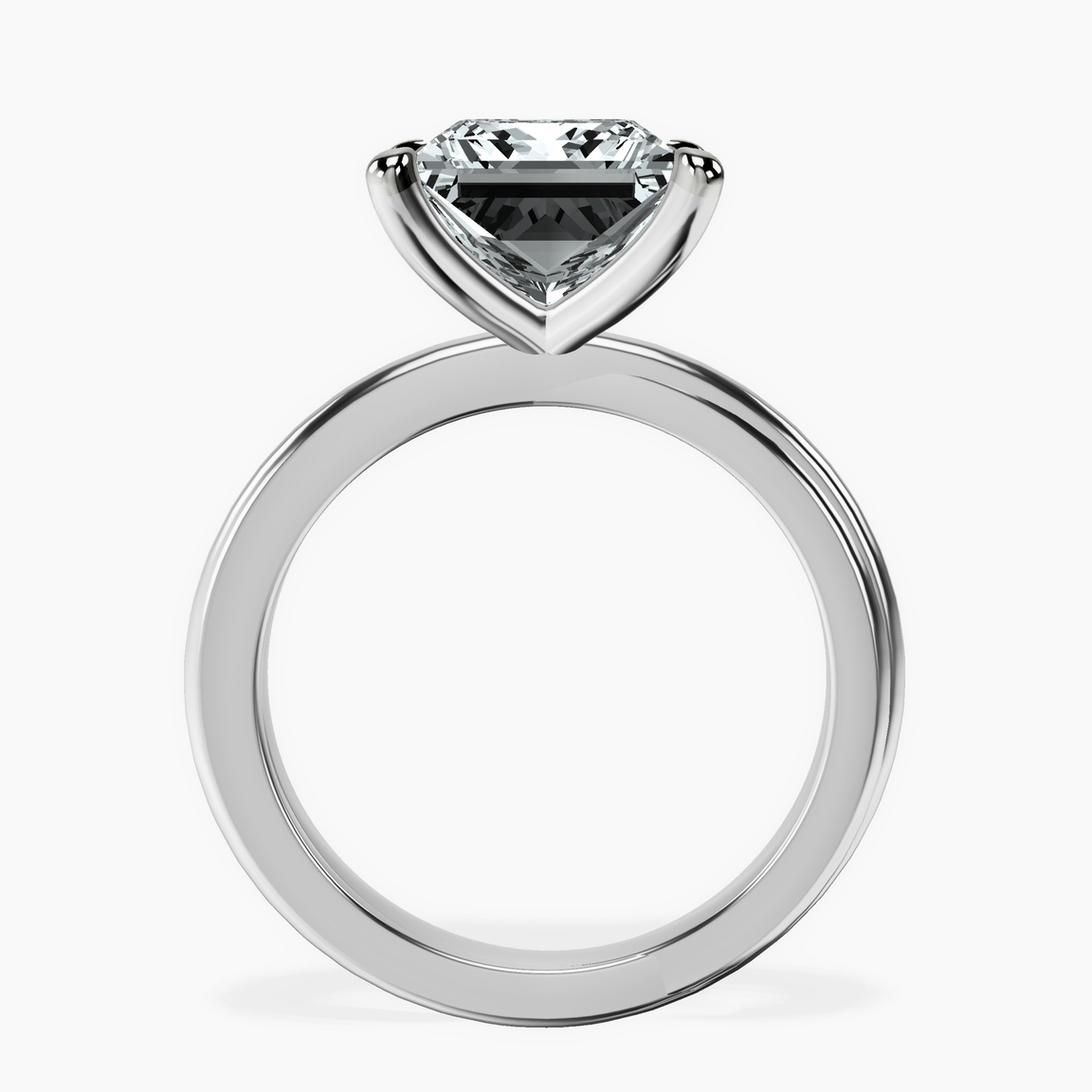 10kt White Gold Juniper Crossover Solitaire Lab Diamond Ring side right image one