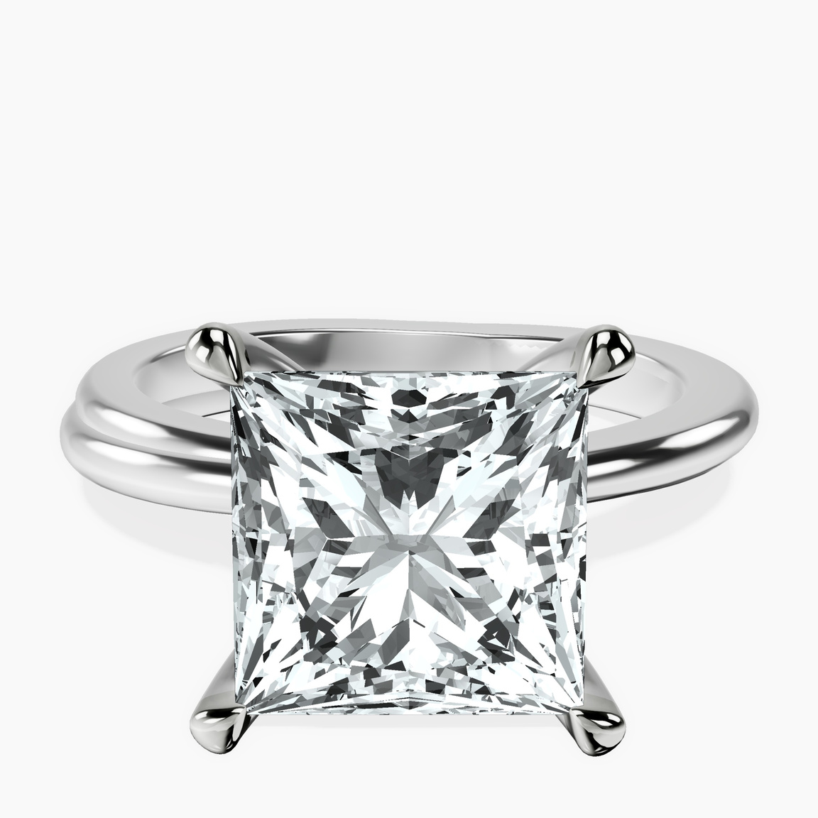 10kt White Gold Juniper Crossover Solitaire Lab Diamond Ring front image