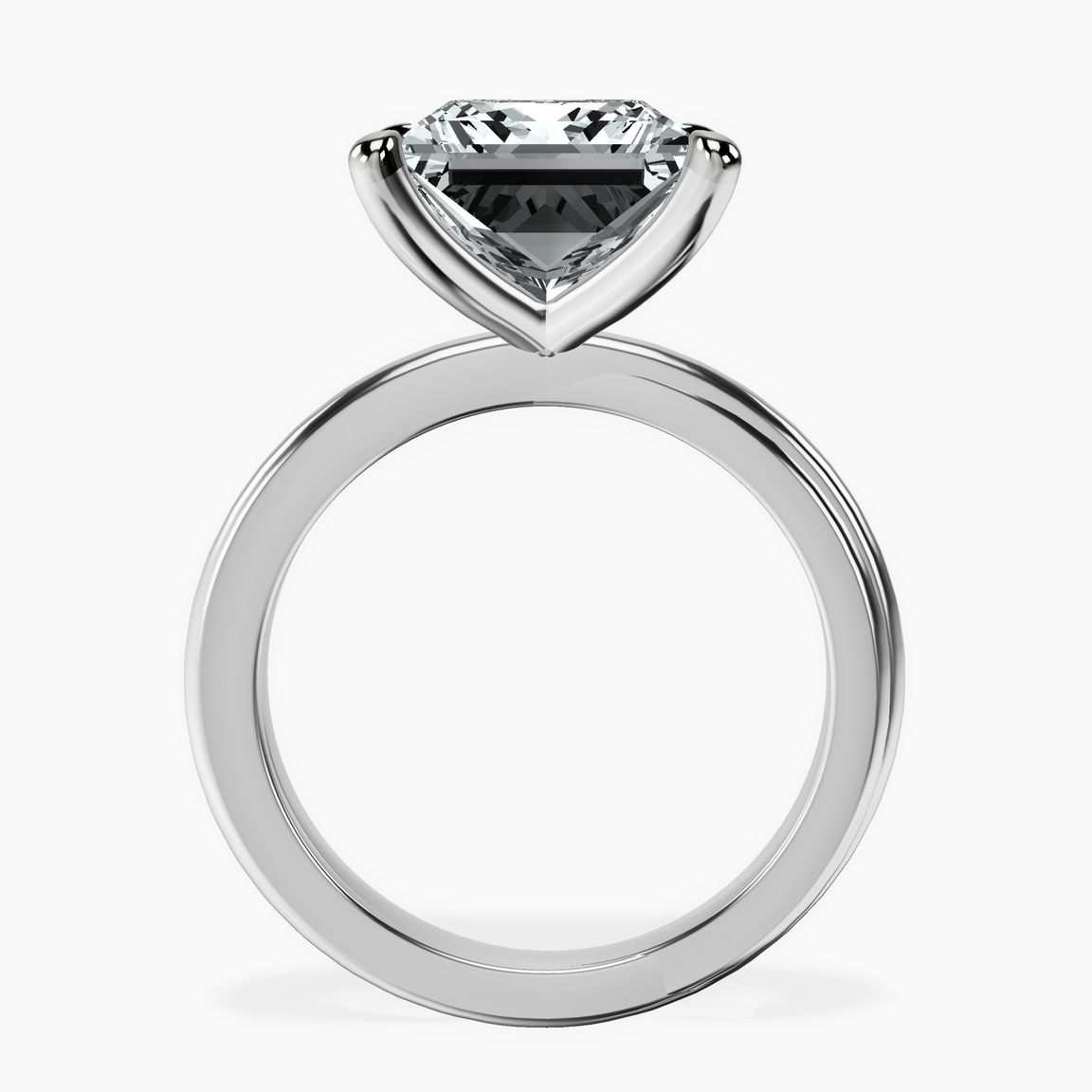 10kt White Gold Juniper Crossover Solitaire Lab Diamond Ring side right image one