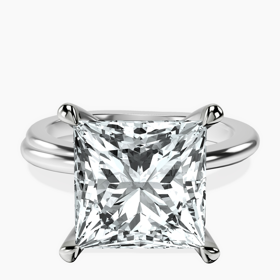 10kt White Gold Juniper Crossover Solitaire Lab Diamond Ring front image