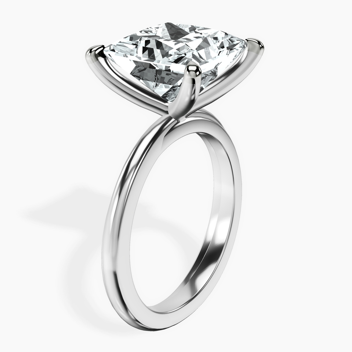 10kt White Gold Juniper Crossover Solitaire Lab Diamond Ring standing product image one
