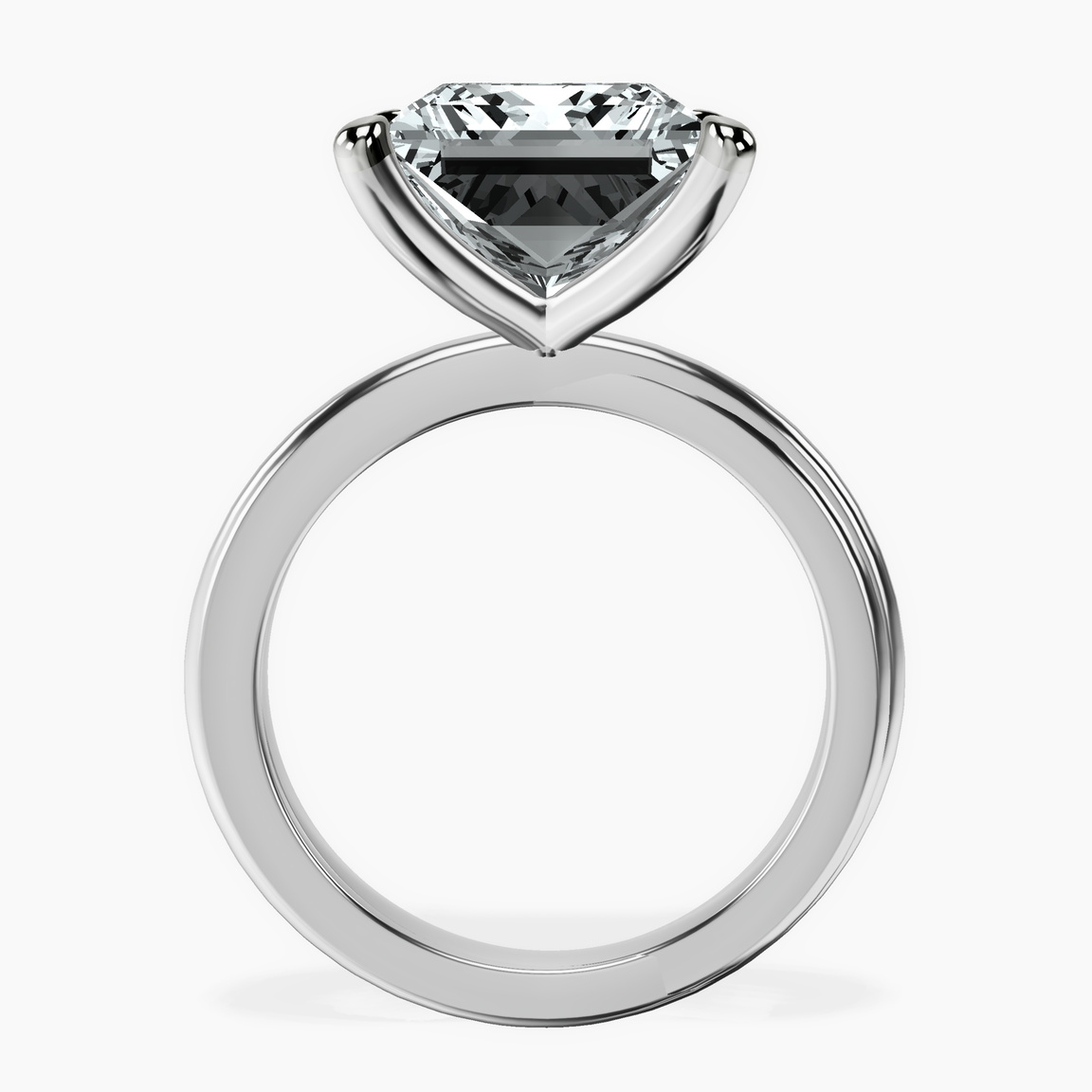 10kt White Gold Juniper Crossover Solitaire Lab Diamond Ring side right image one