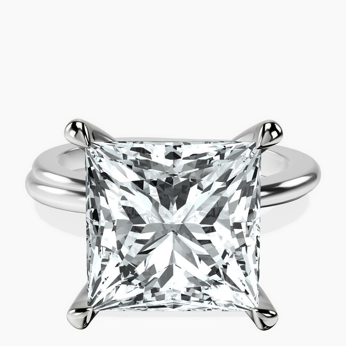 10kt White Gold Juniper Crossover Solitaire Lab Diamond Ring front image