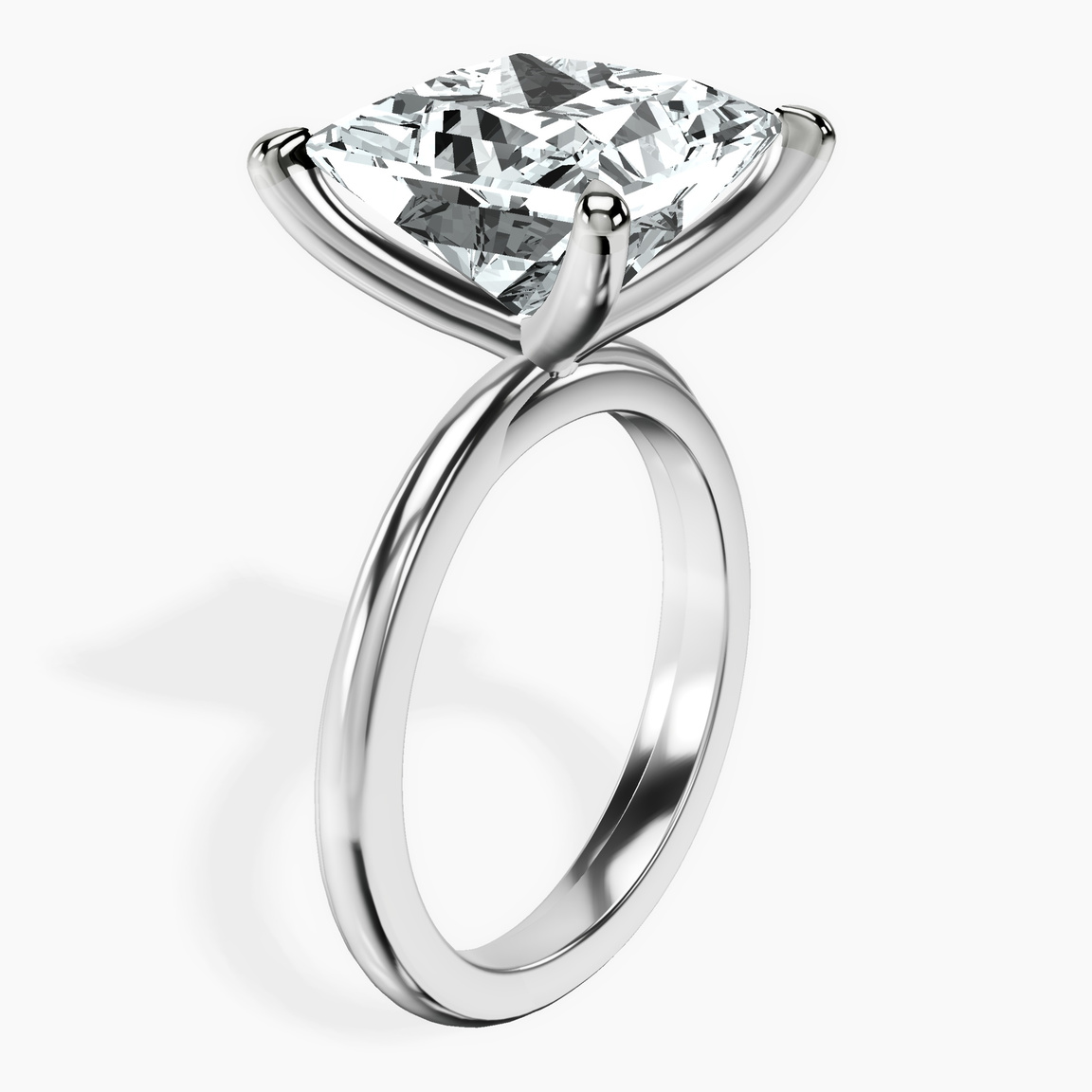 10kt White Gold Juniper Crossover Solitaire Lab Diamond Ring standing product image one