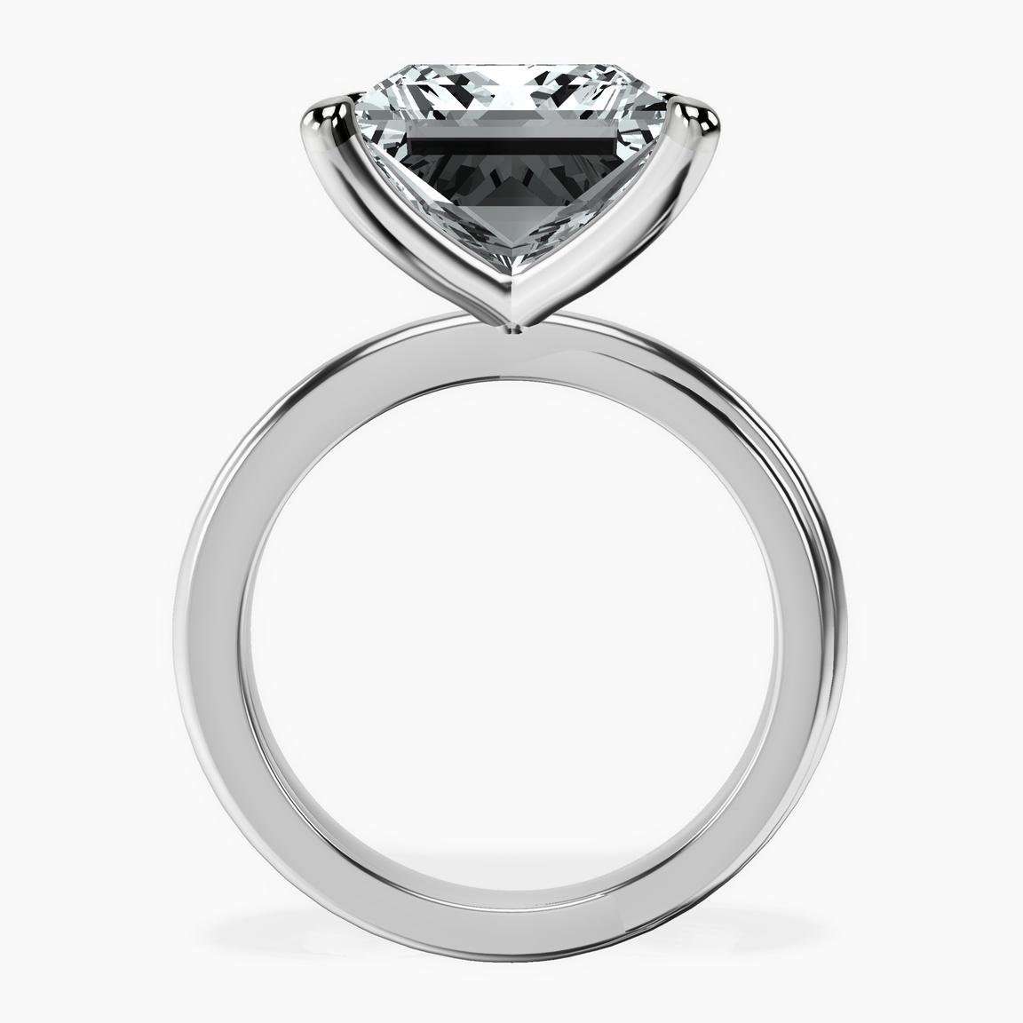 10kt White Gold Juniper Crossover Solitaire Lab Diamond Ring side right image one