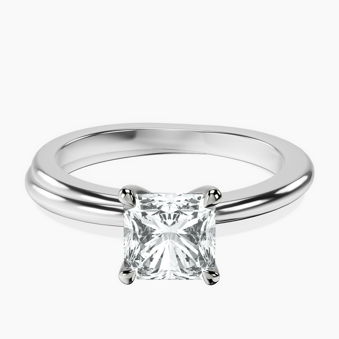 10kt White Gold Juniper Crossover Solitaire Lab Diamond Ring front image