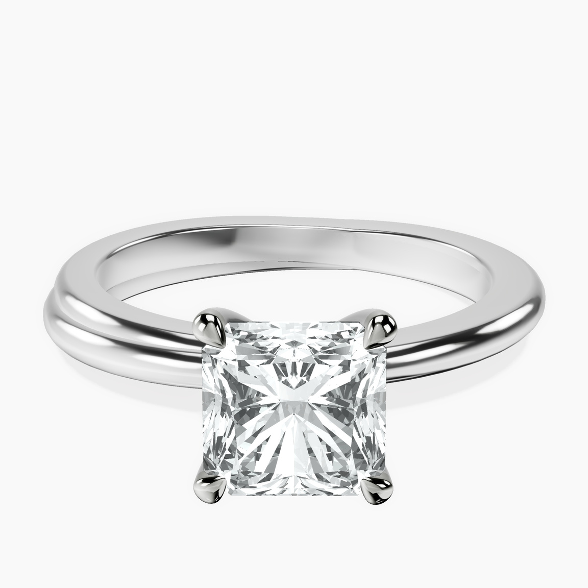 9ct White Gold Juniper Crossover Solitaire Lab Diamond Ring front image