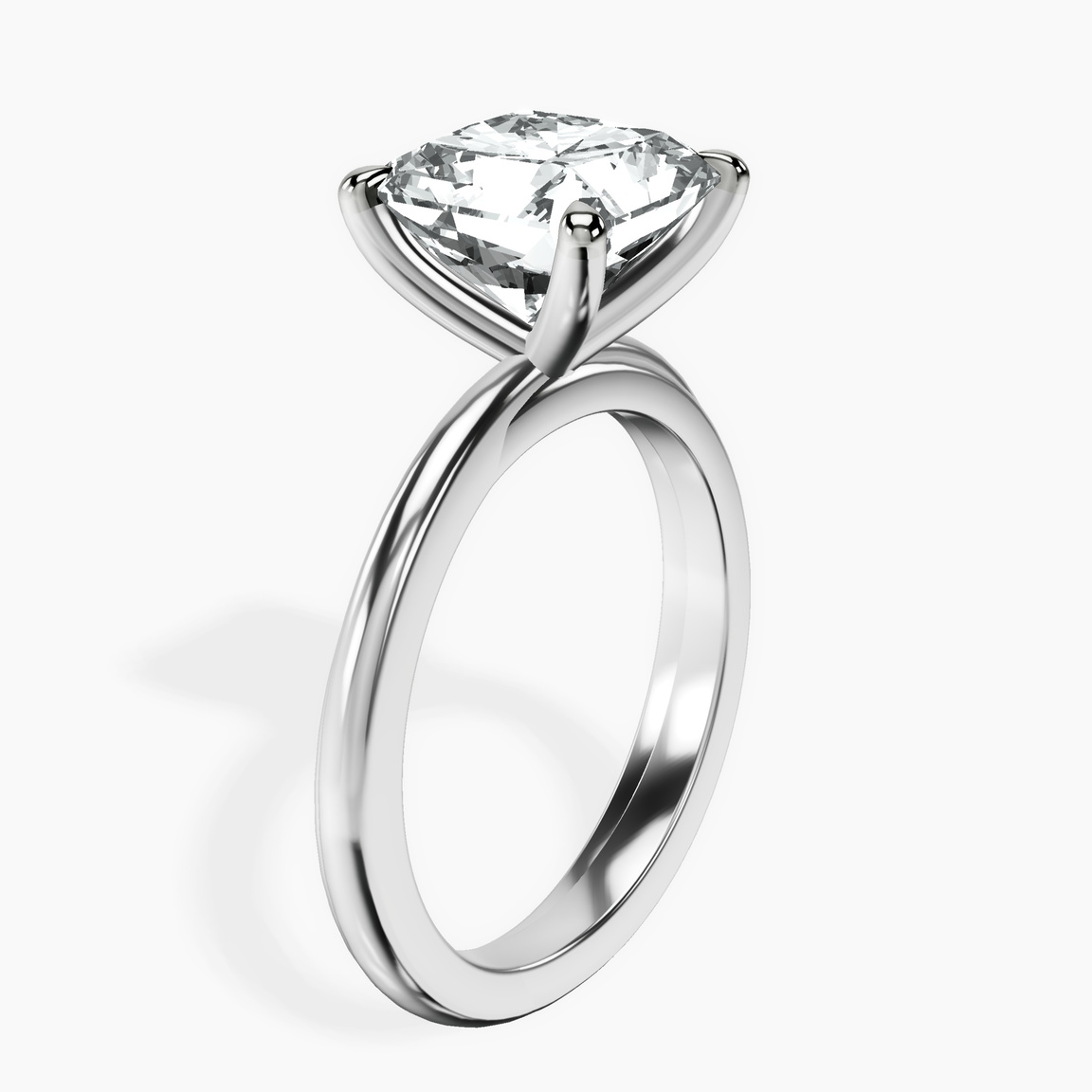 10kt White Gold Juniper Crossover Solitaire Lab Diamond Ring standing product image one