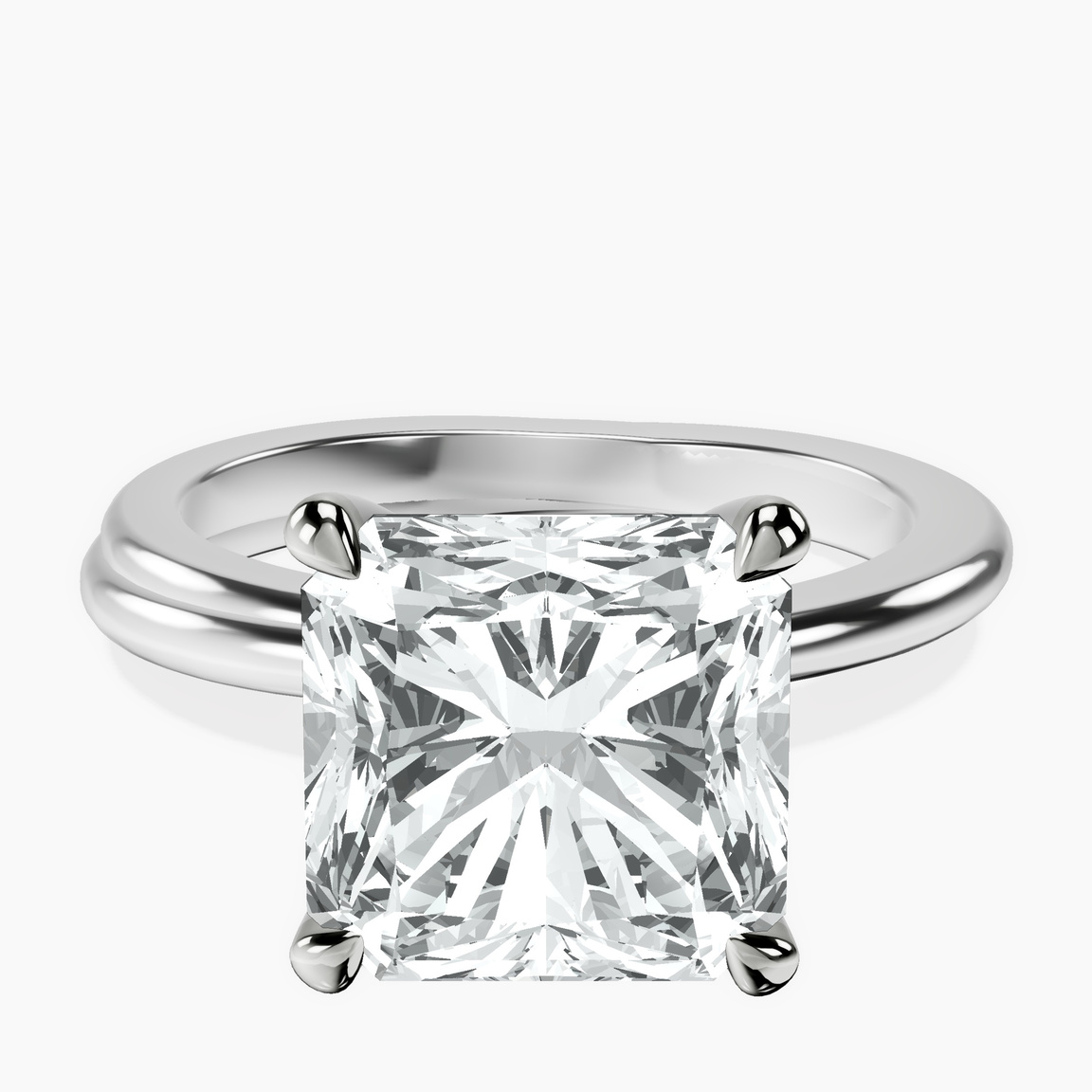 10kt White Gold Juniper Crossover Solitaire Lab Diamond Ring front image
