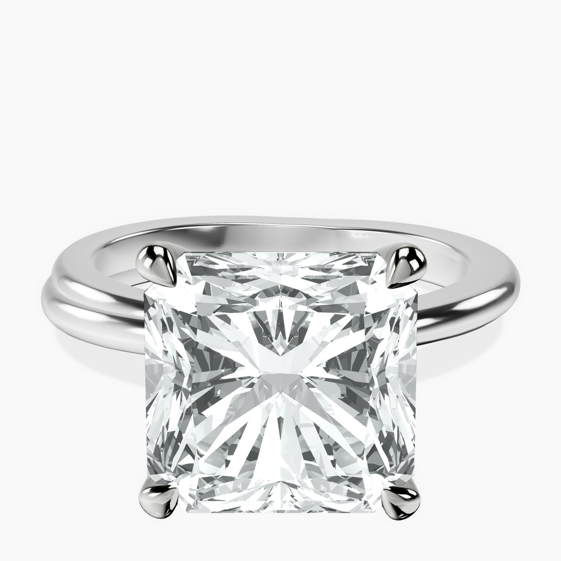 10kt White Gold Juniper Crossover Solitaire Lab Diamond Ring front image