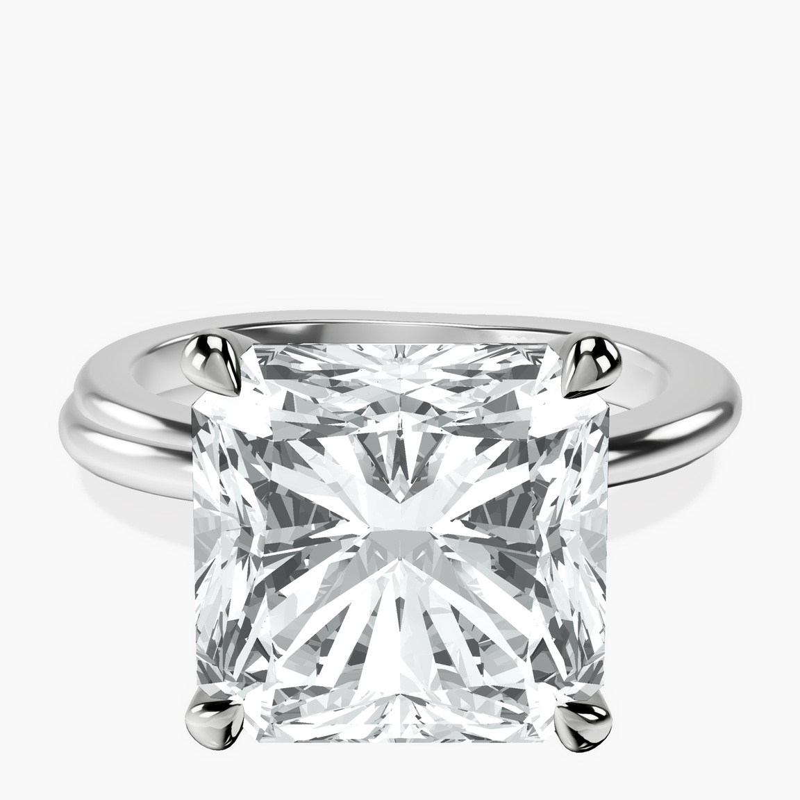 10kt White Gold Juniper Crossover Solitaire Lab Diamond Ring front image
