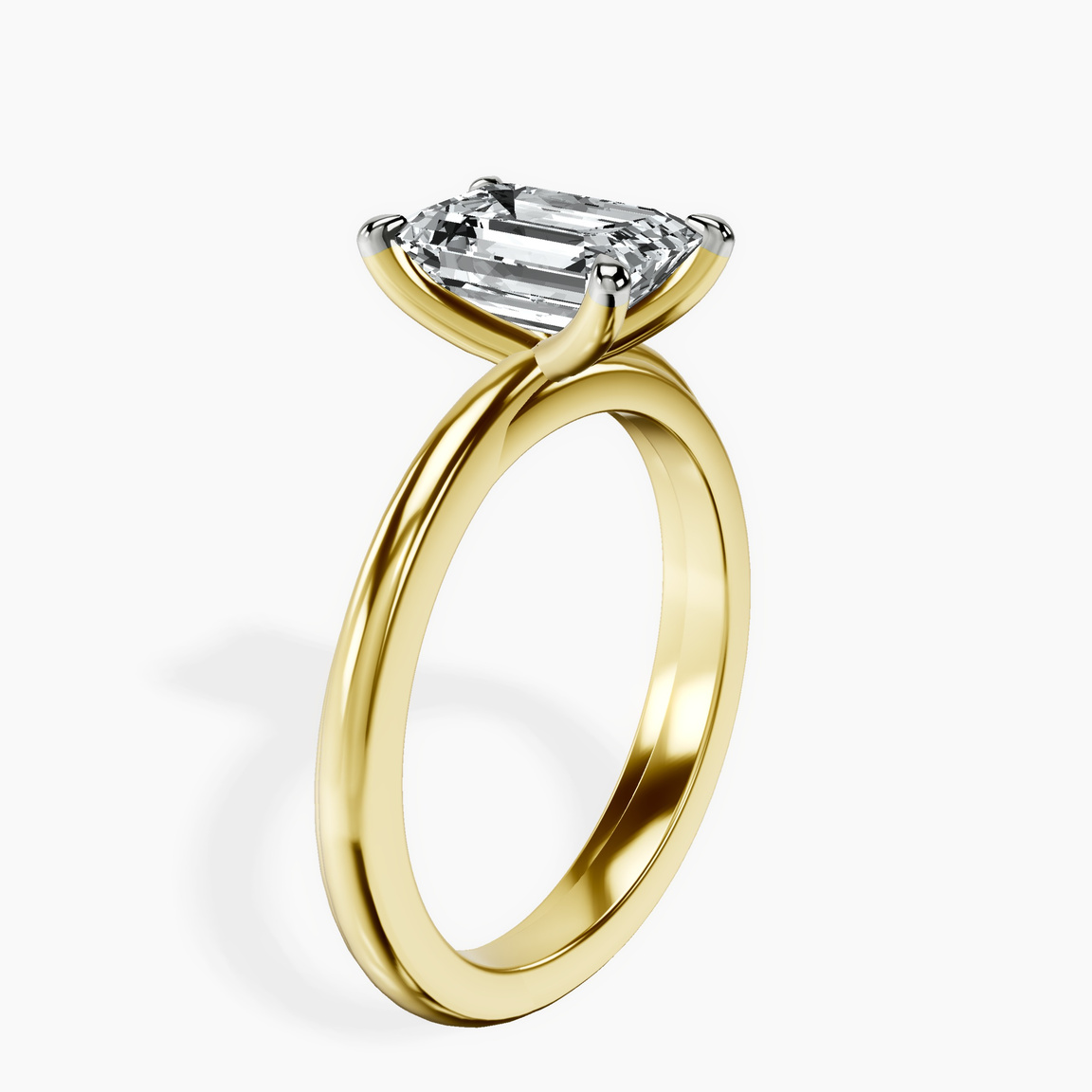 18ct Yellow Gold Juniper Crossover Solitaire Lab Diamond Ring standing product image one