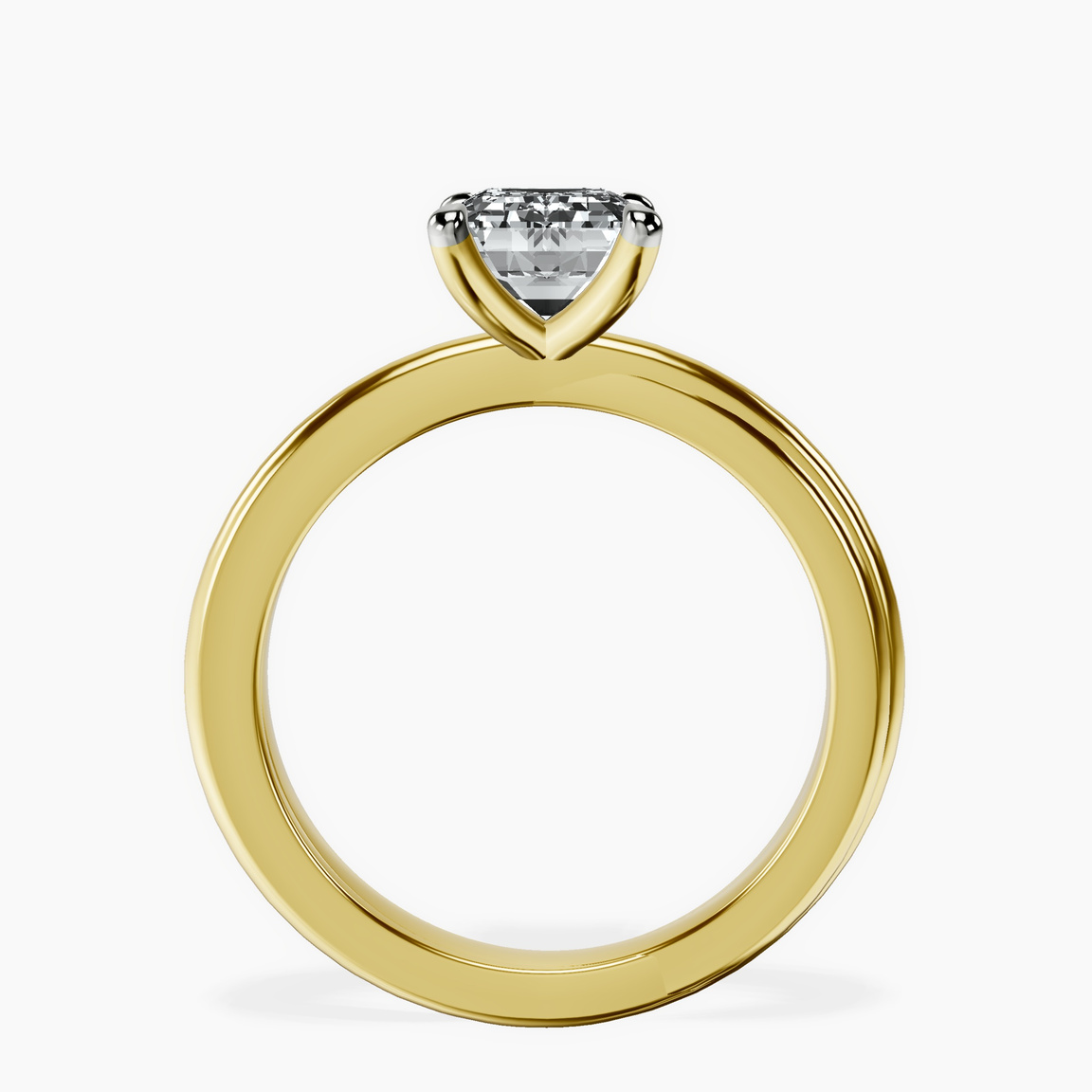 18ct Yellow Gold Juniper Crossover Solitaire Lab Diamond Ring side right image one