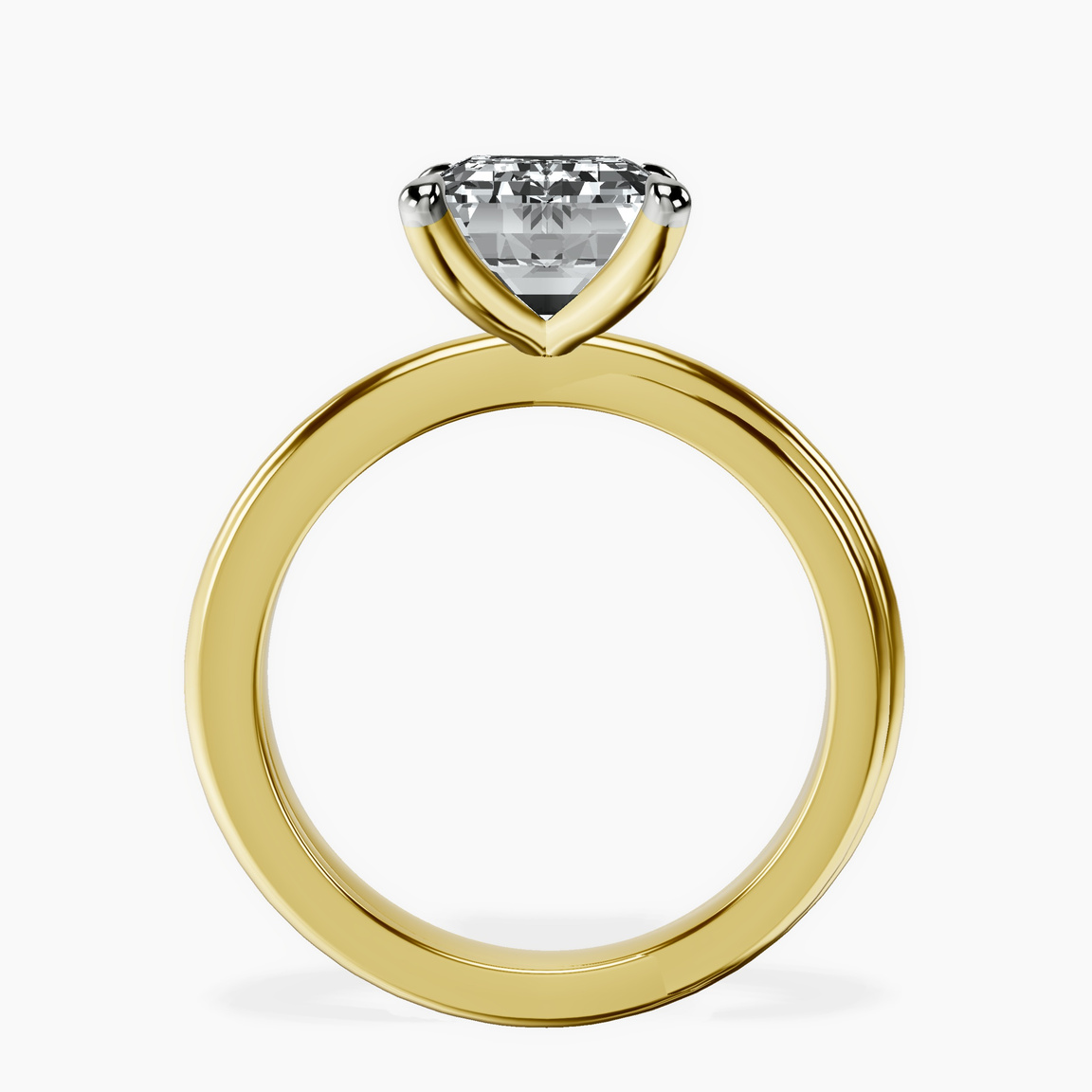 14kt Yellow Gold Juniper Crossover Solitaire Lab Diamond Ring side right image one