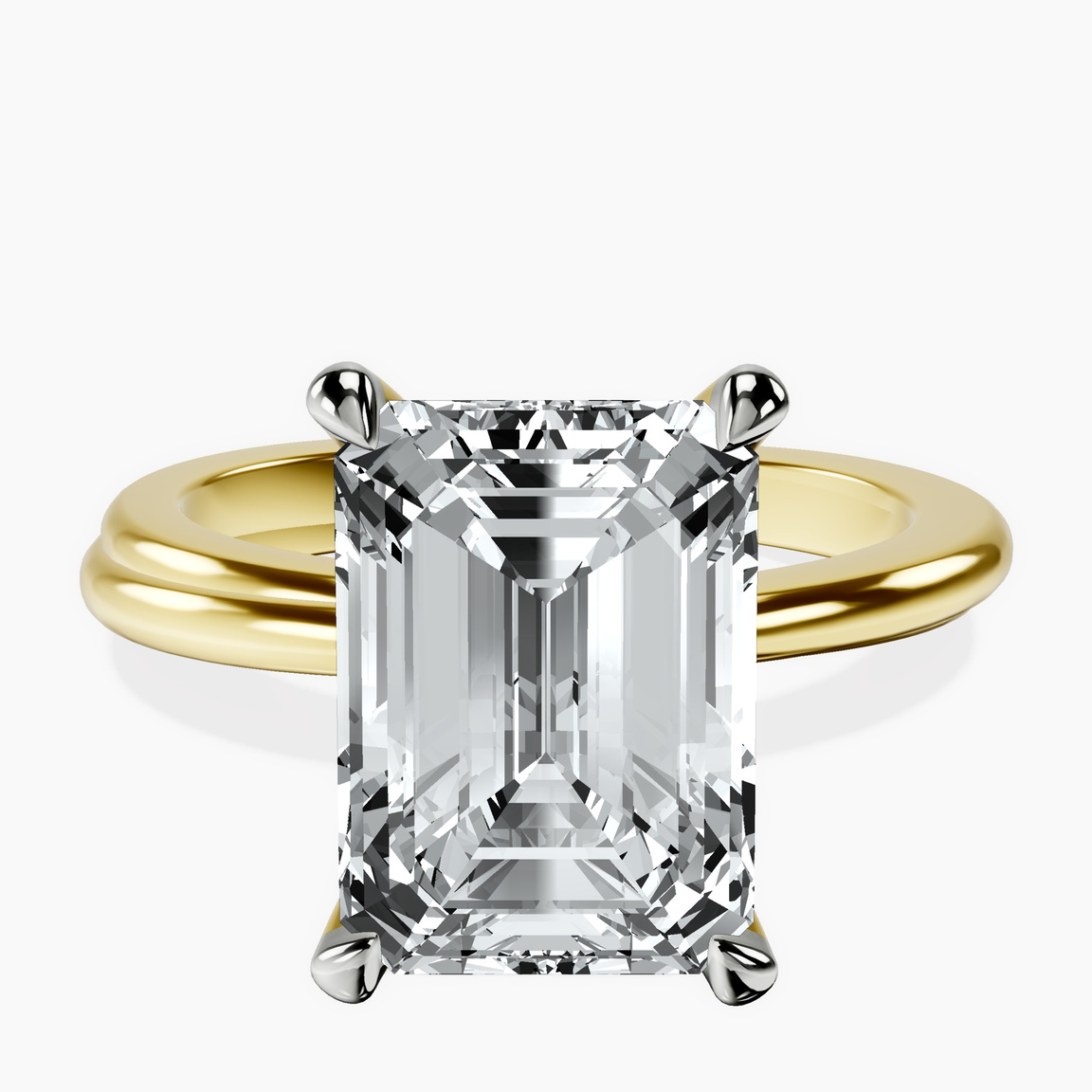 14kt Yellow Gold Juniper Crossover Solitaire Lab Diamond Ring front image