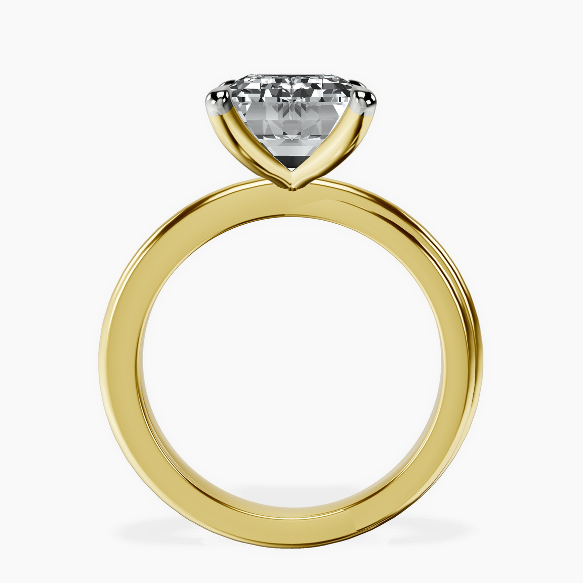 14kt Yellow Gold Juniper Crossover Solitaire Lab Diamond Ring side right image one