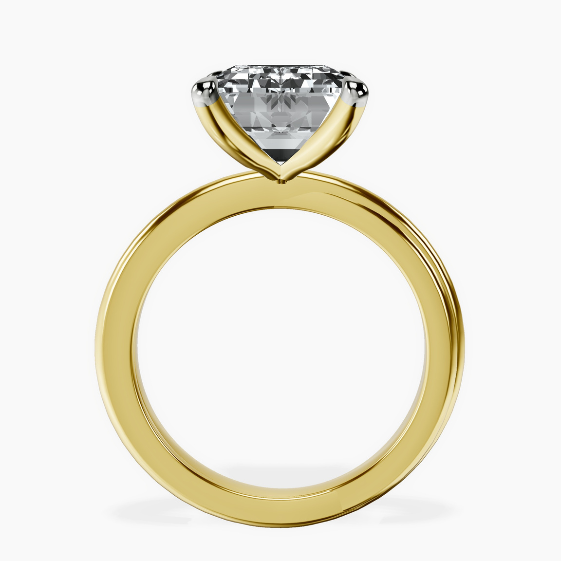 14kt Yellow Gold Juniper Crossover Solitaire Lab Diamond Ring side right image one