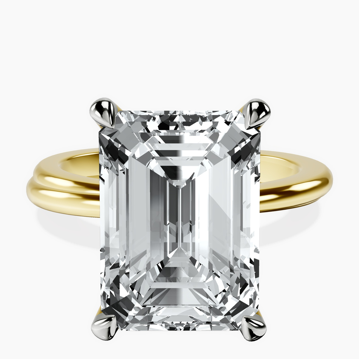 10kt Yellow Gold Juniper Crossover Solitaire Lab Diamond Ring front image