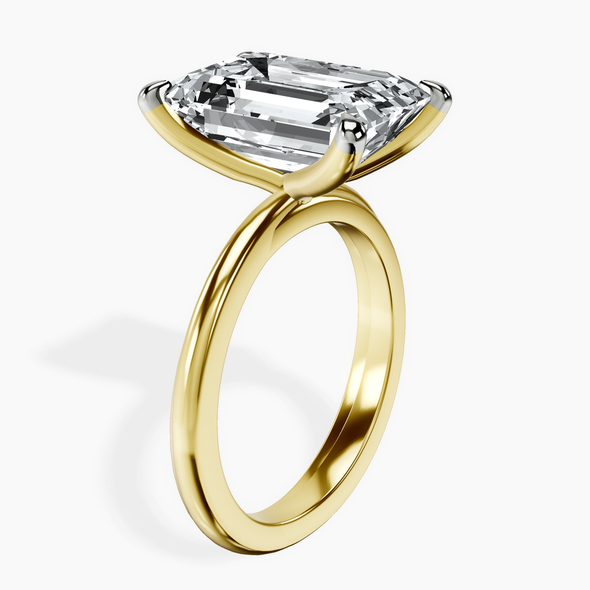 10kt Yellow Gold Juniper Crossover Solitaire Lab Diamond Ring standing product image one