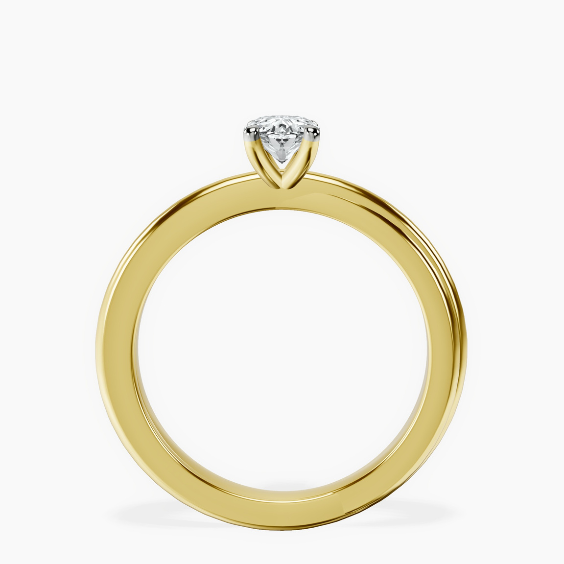 18kt Yellow Gold Juniper Crossover Solitaire Lab Diamond Ring side right image one