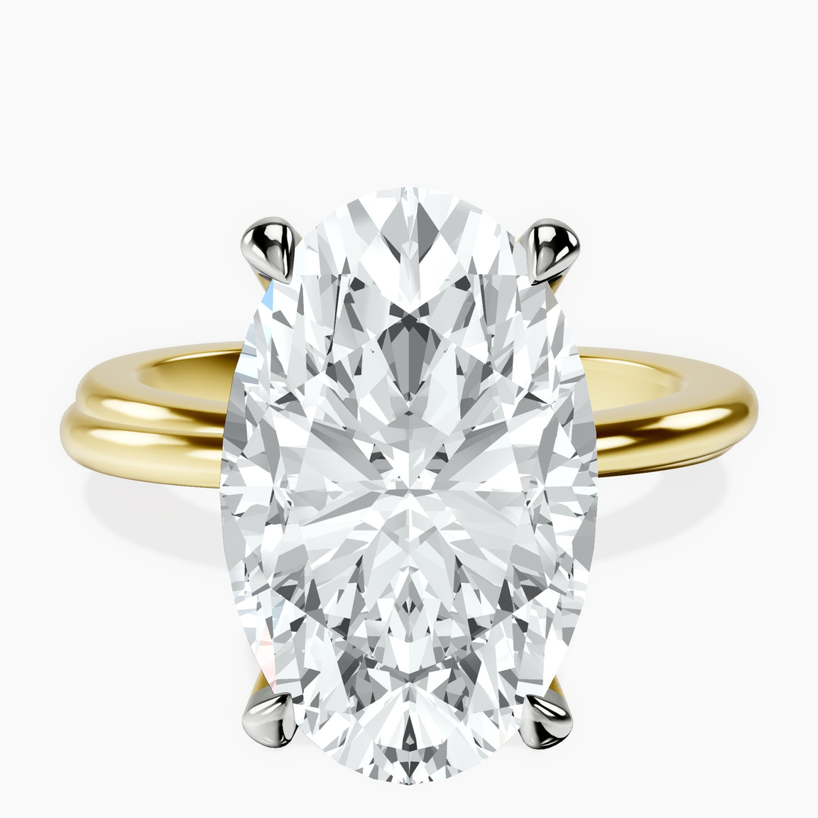 18kt Yellow Gold Juniper Crossover Solitaire Lab Diamond Ring front image
