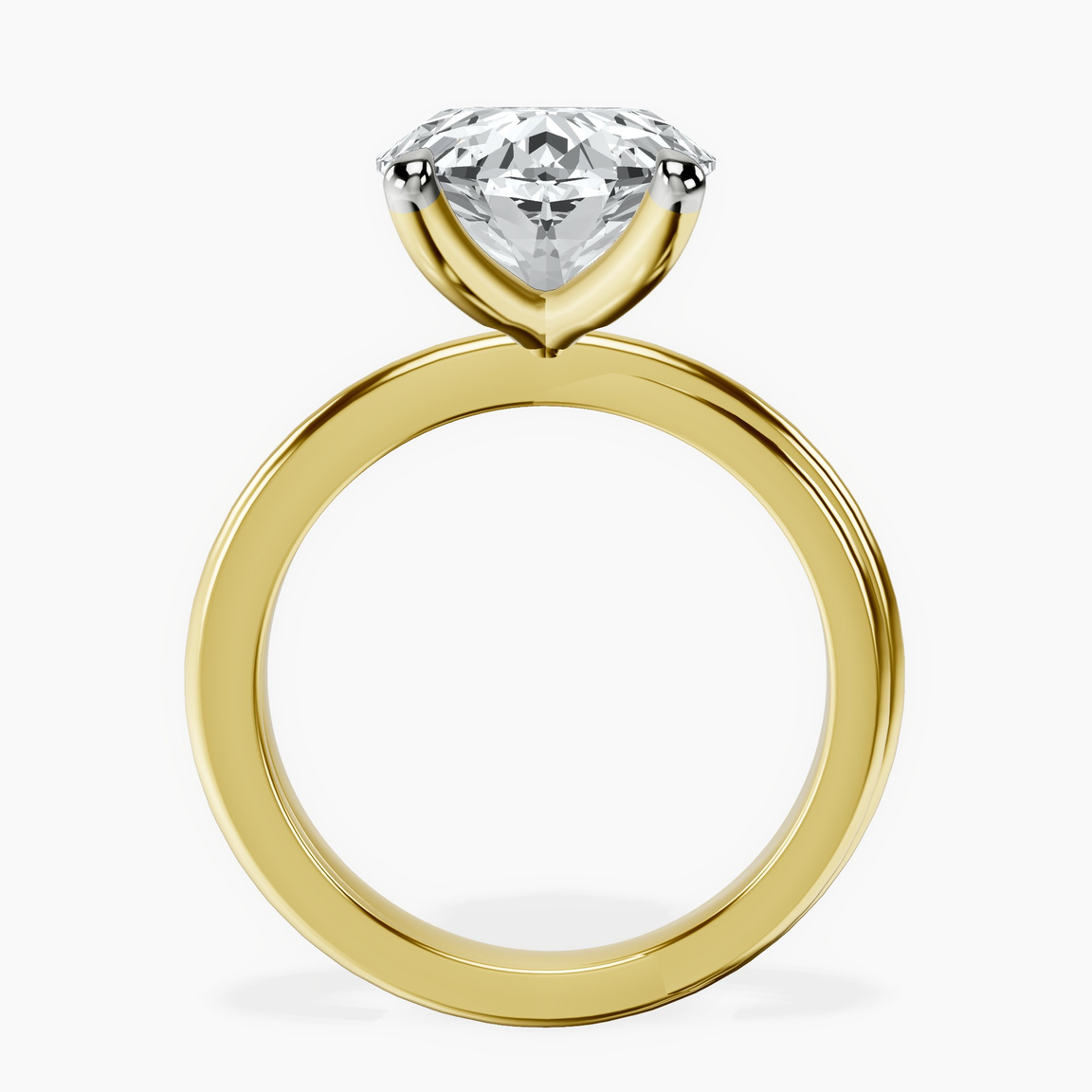 18kt Yellow Gold Juniper Crossover Solitaire Lab Diamond Ring side right image one