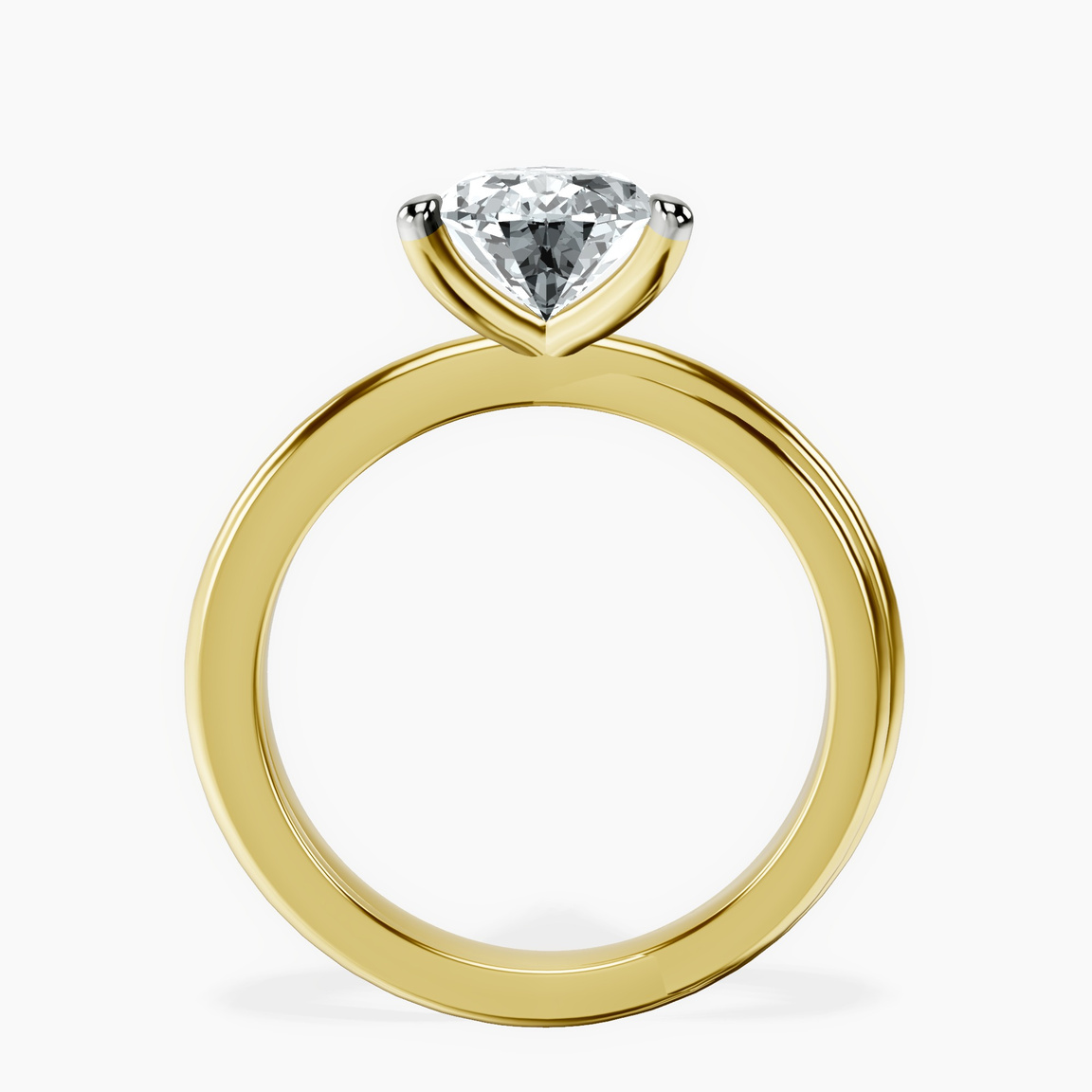 10kt Yellow Gold Juniper Crossover Solitaire Lab Diamond Ring side right image one