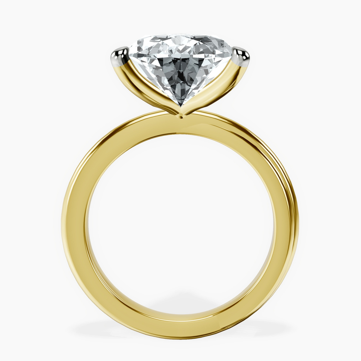 10kt Yellow Gold Juniper Crossover Solitaire Lab Diamond Ring side right image one