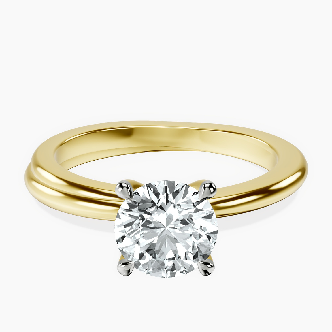 10kt Yellow Gold Juniper Crossover Solitaire Lab Diamond Ring front image