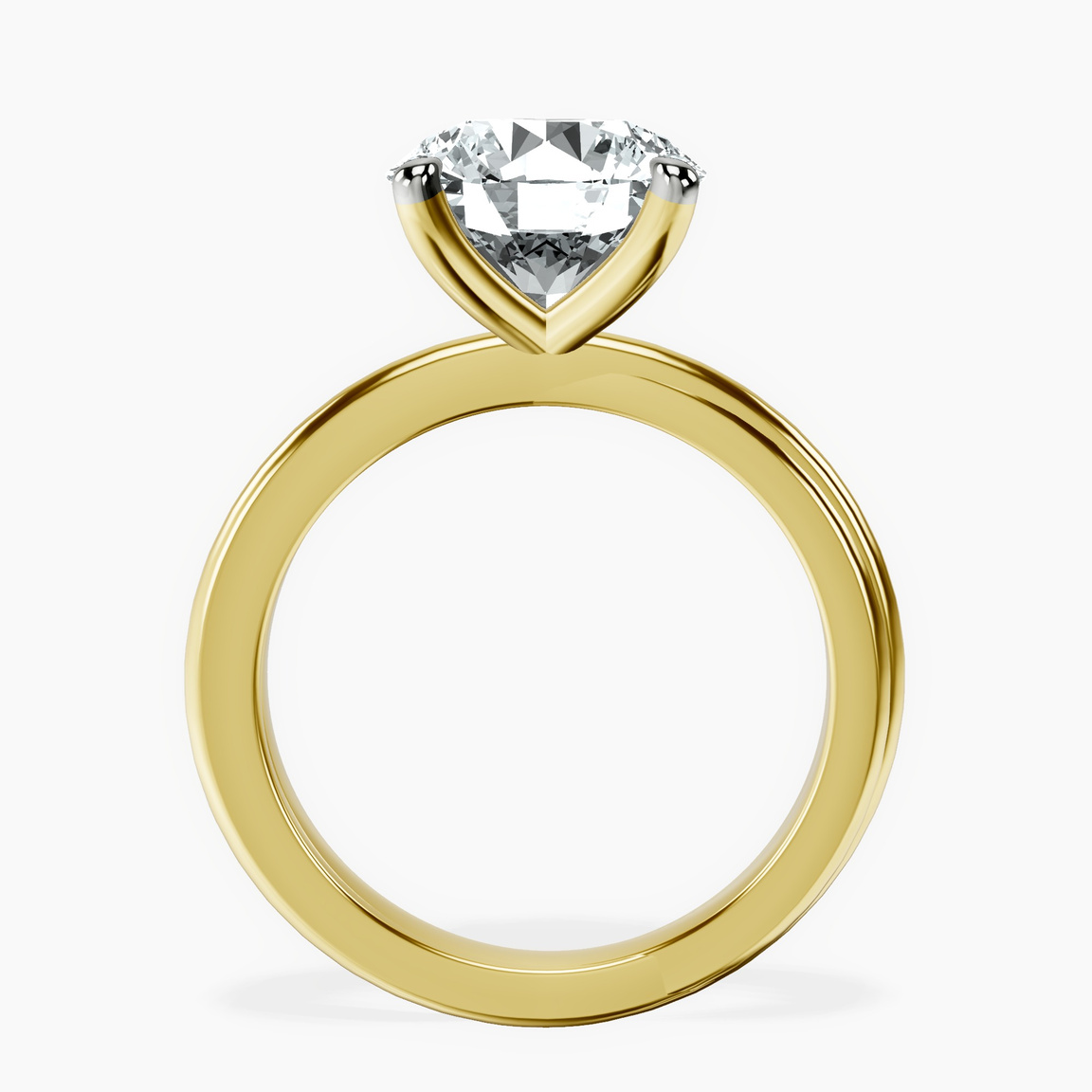 14kt Yellow Gold Juniper Crossover Solitaire Lab Diamond Ring side right image one
